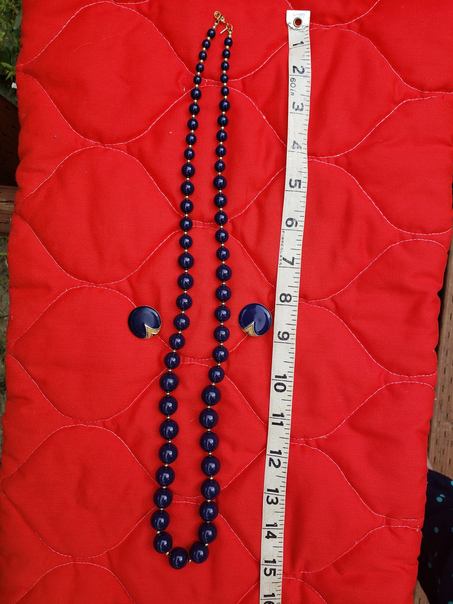 Vintage Mode Art Earrings and Monet Beaded Necklace