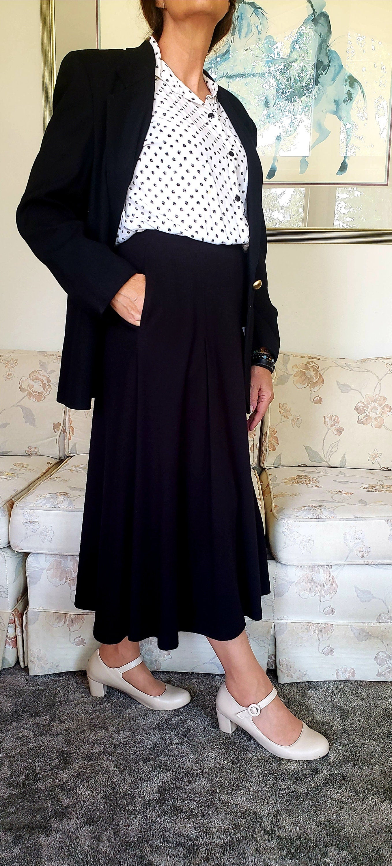 Vintage Black Wool Blazer by Worthington