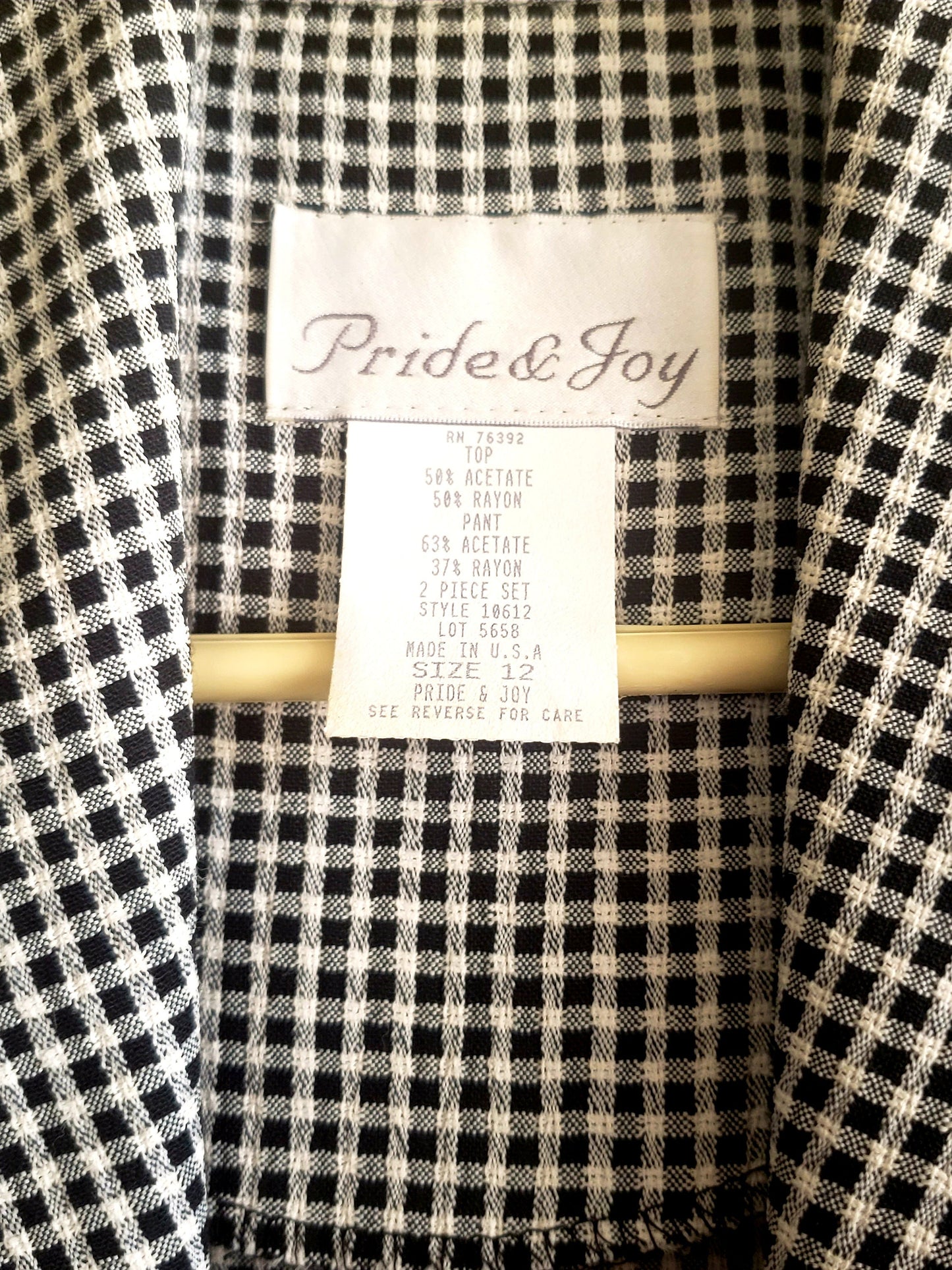 Vintage Houndstooth Print Blouse by Pride & Joy, Size 12