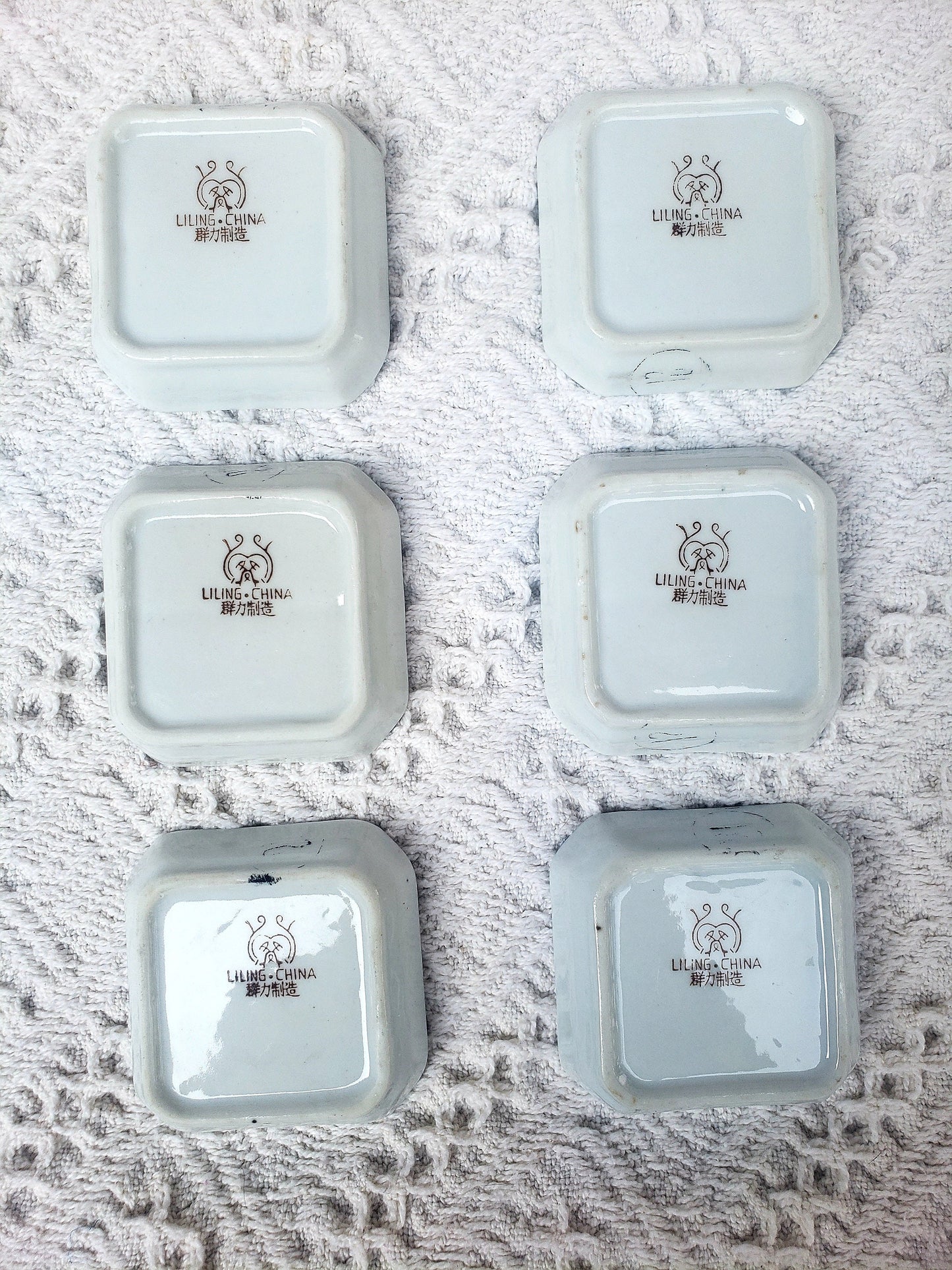 Vintage Blue and White Dipping Dishes, Set of 6