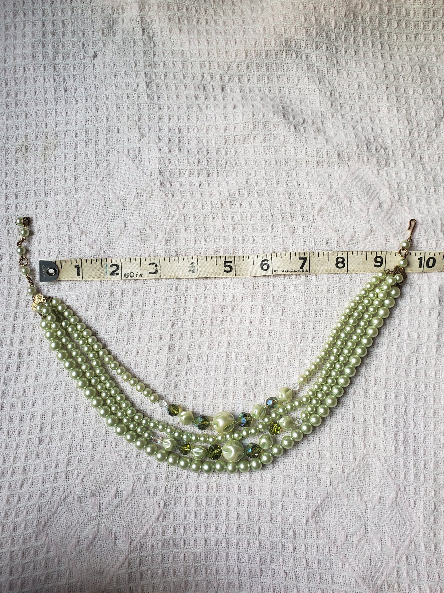 Vintage Sea Foam Green Necklace and Matching Earrings