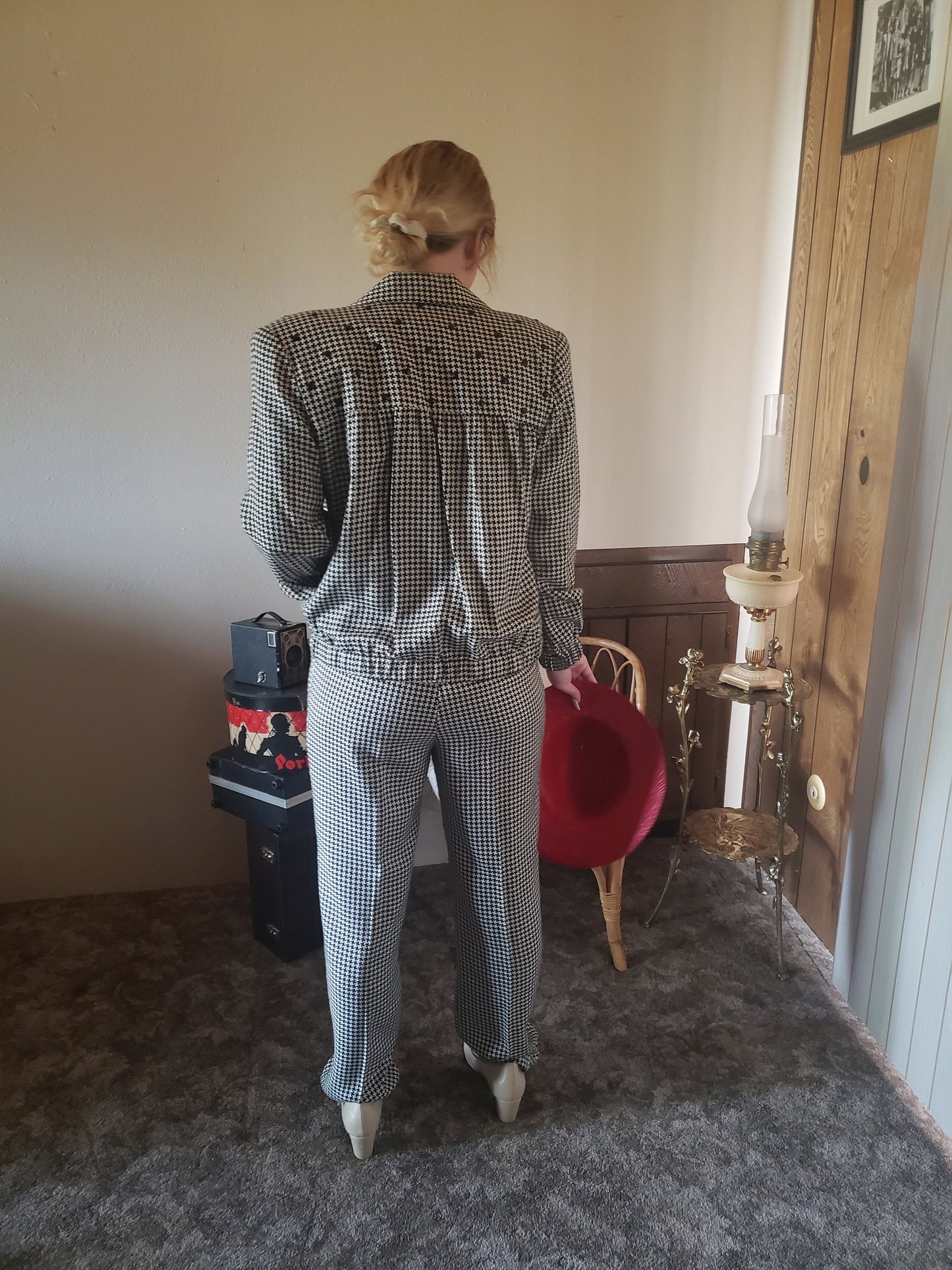 Vintage 1980’s J Hardin Houndstooth Jacket, Pant, and Skirt set
