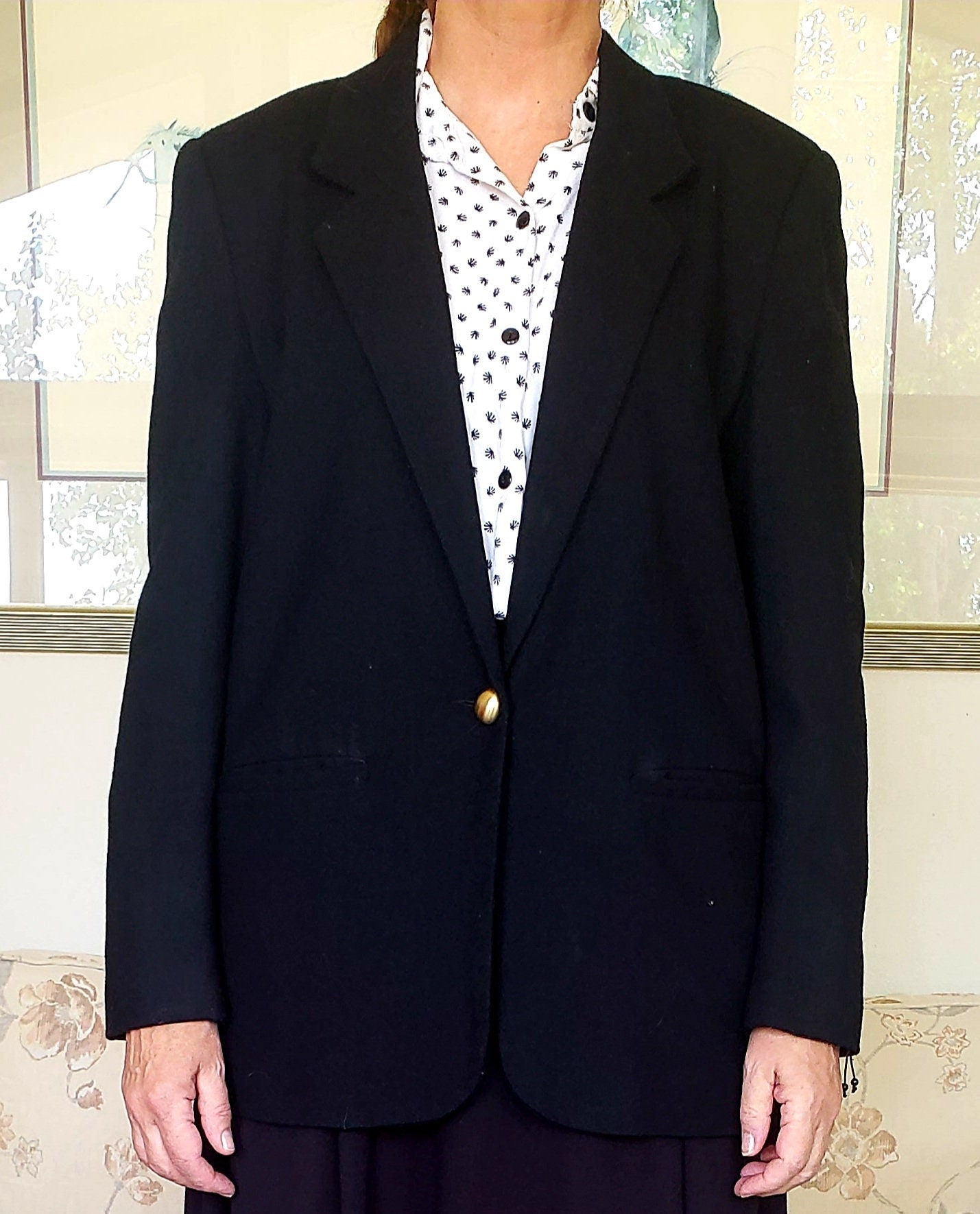 Vintage Black Wool Blazer by Worthington