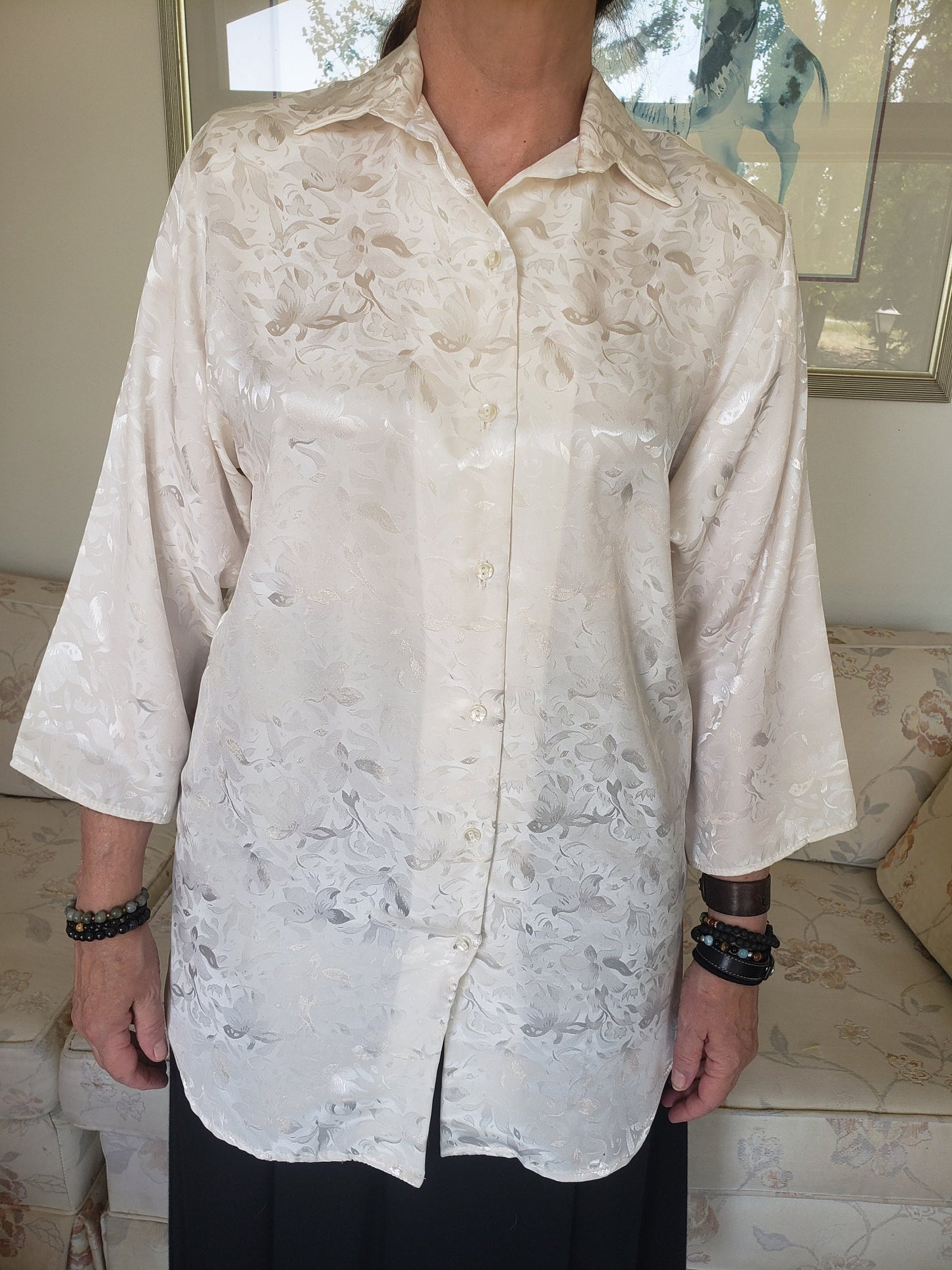 Vintage Teddi Of California Floral Print Blouse