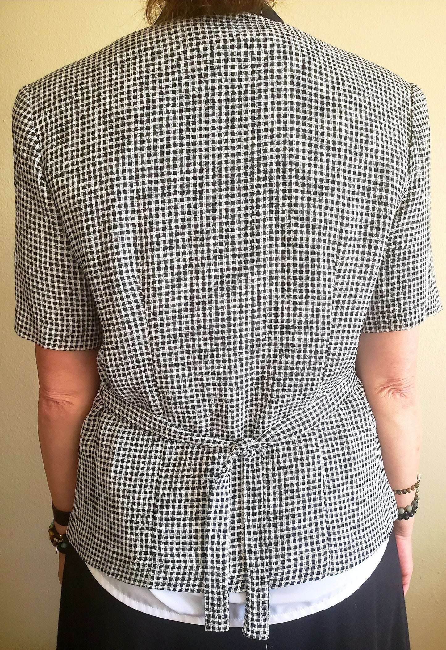 Vintage Houndstooth Print Blouse by Pride & Joy, Size 12