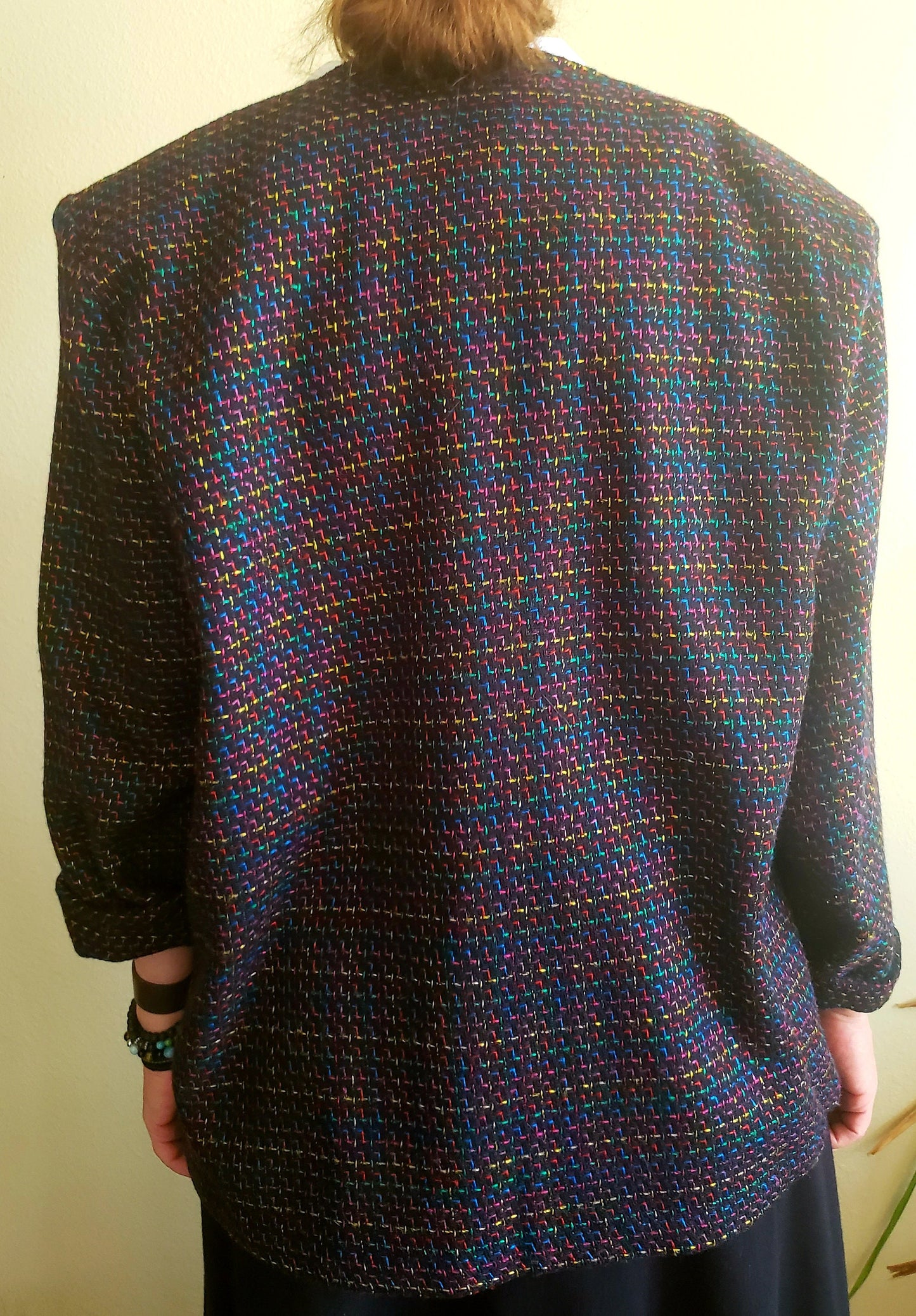 Multicolored Houndstooth Weave Oversized Jacket by Liz Novak