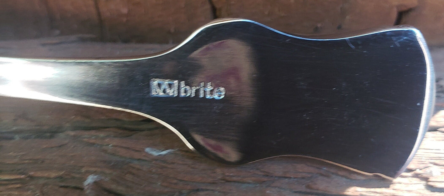 Vintage W Brite Ceramic and Silver Engraved Dessert Spoon