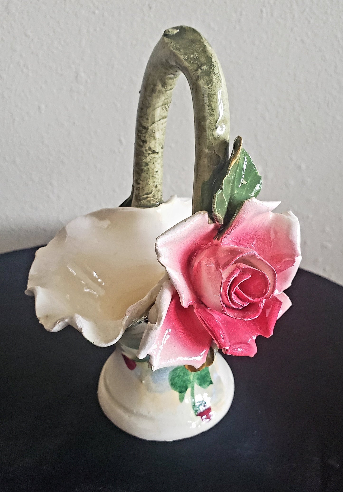 Vintage Italian Porcelain Flower Basket