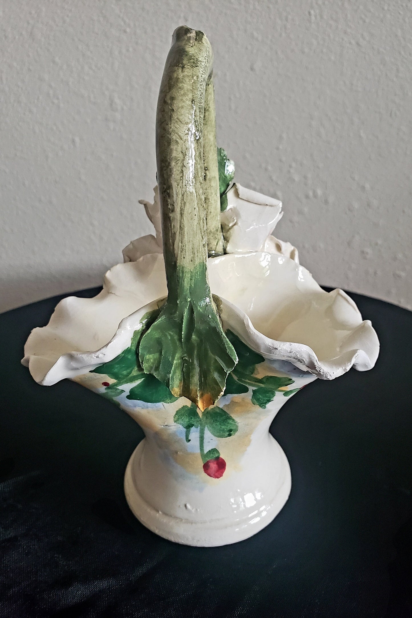 Vintage Italian Porcelain Flower Basket