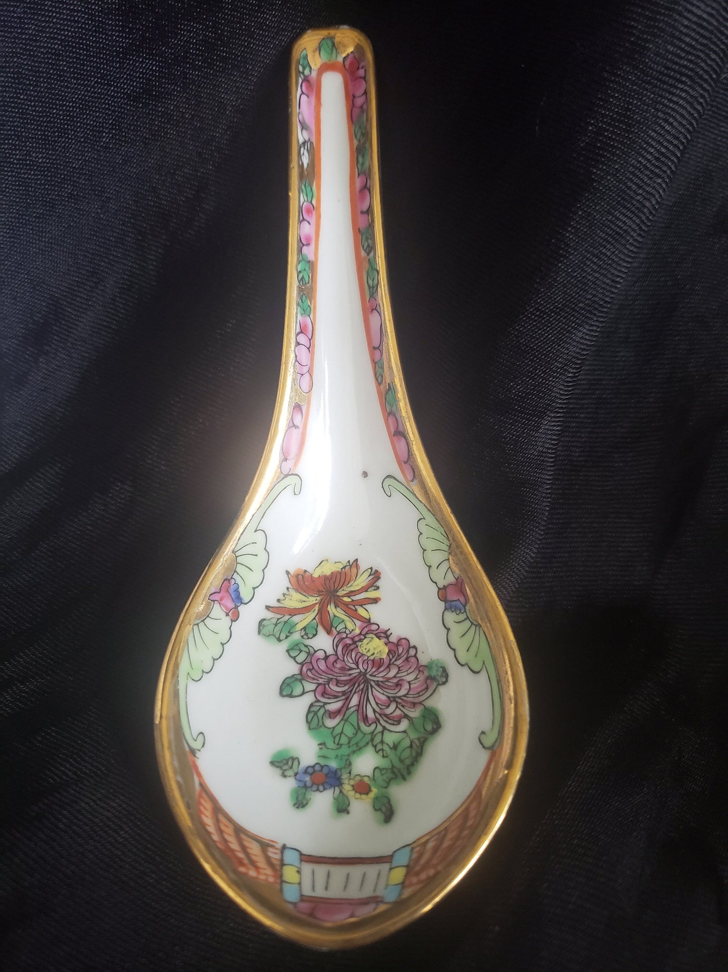 Set of Two Vintage Chinese Porcelain Rice Spoons