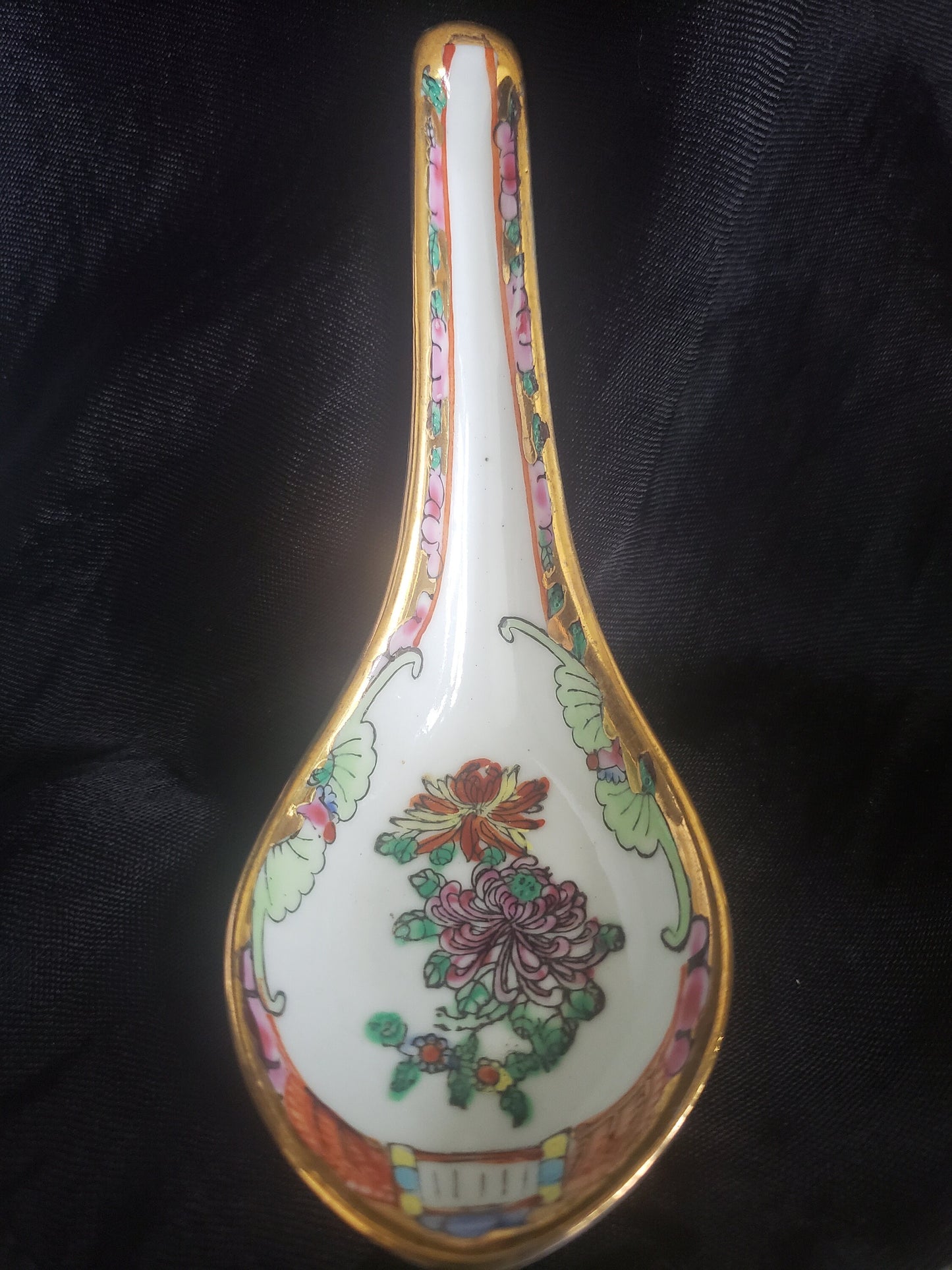 Set of Two Vintage Chinese Porcelain Rice Spoons