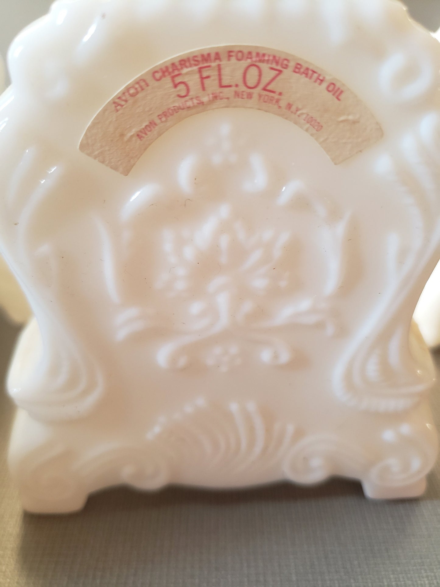 Vintage Avon Glassware Collection: Leisure Hours Foaming Bath Oil, Milk Glass Mantle Clock, Rapture Scent