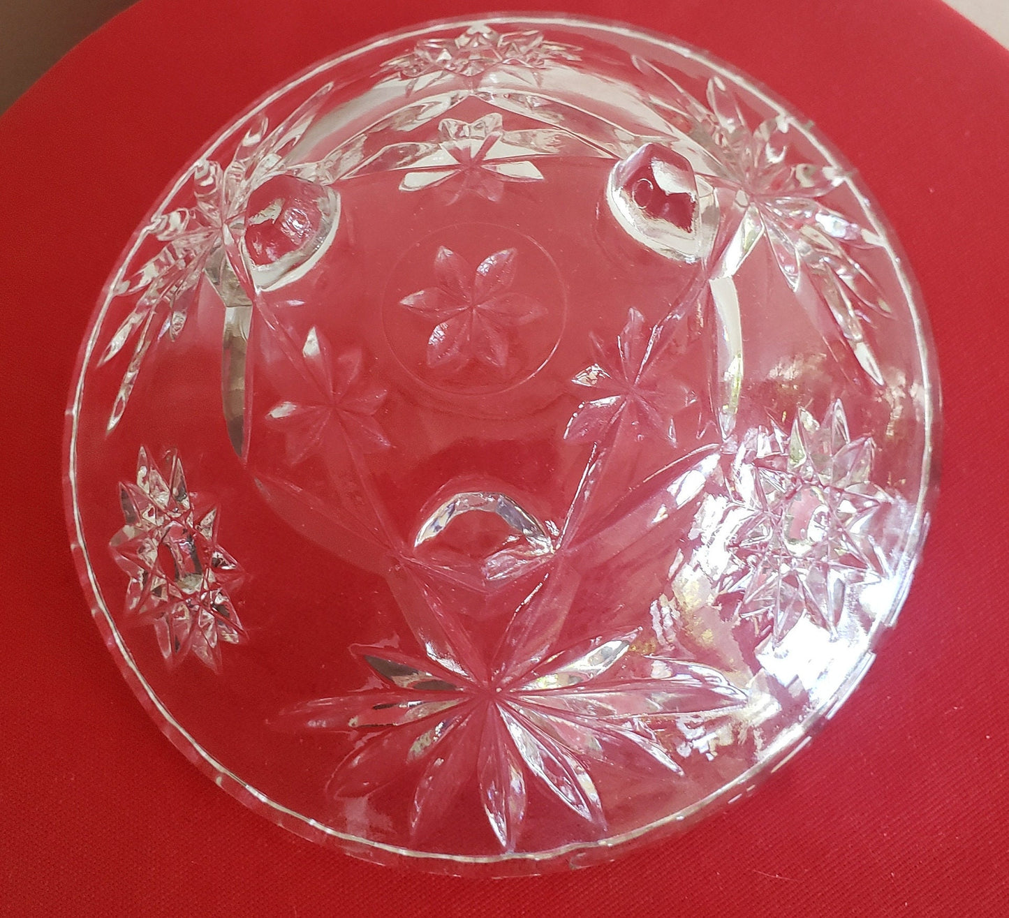 Vintage Anchor Hocking Stars and Fans Footed Dish