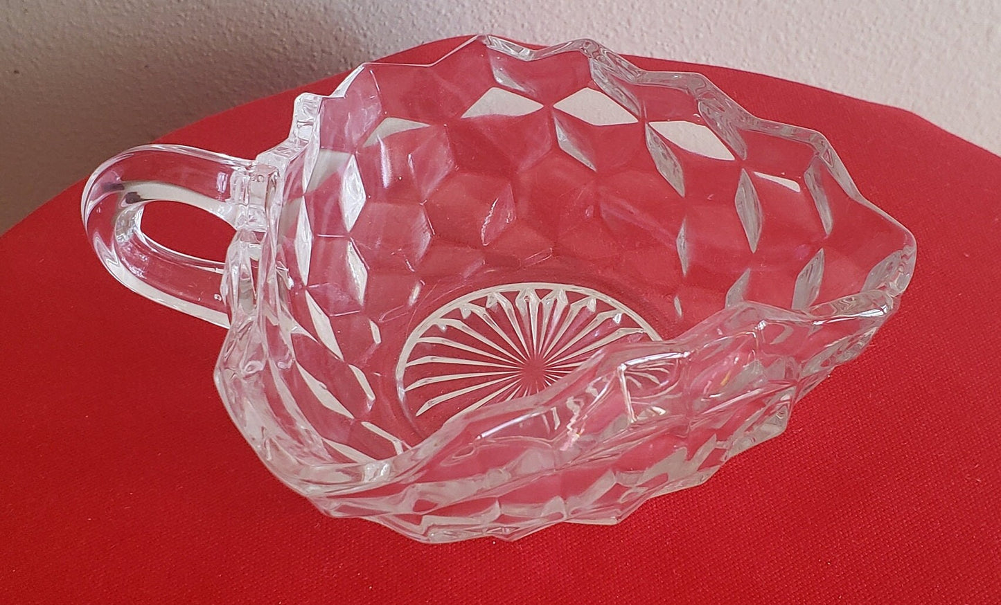 Fostoria American Three Sided Handled Nappy Bowl
