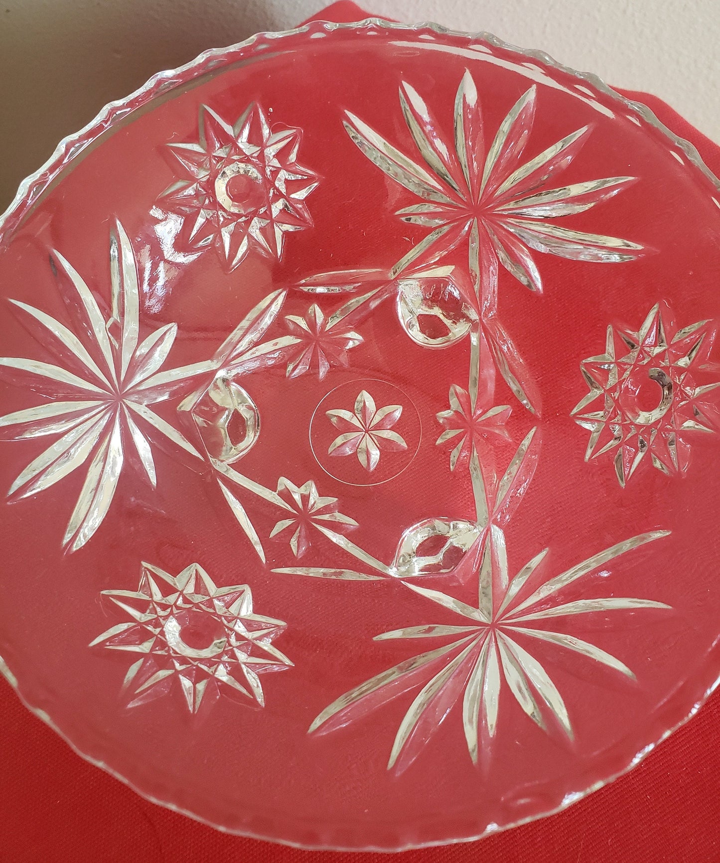 Vintage Anchor Hocking Stars and Fans Footed Dish