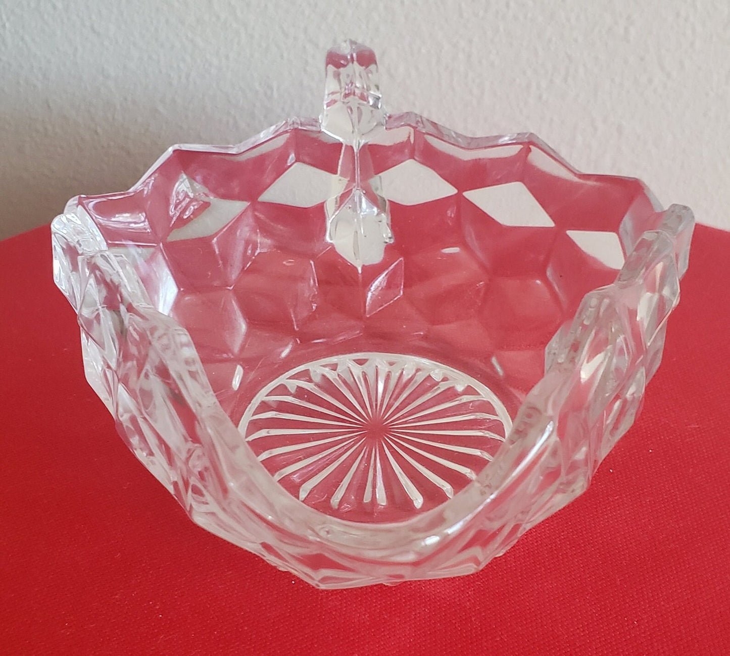 Fostoria American Three Sided Handled Nappy Bowl