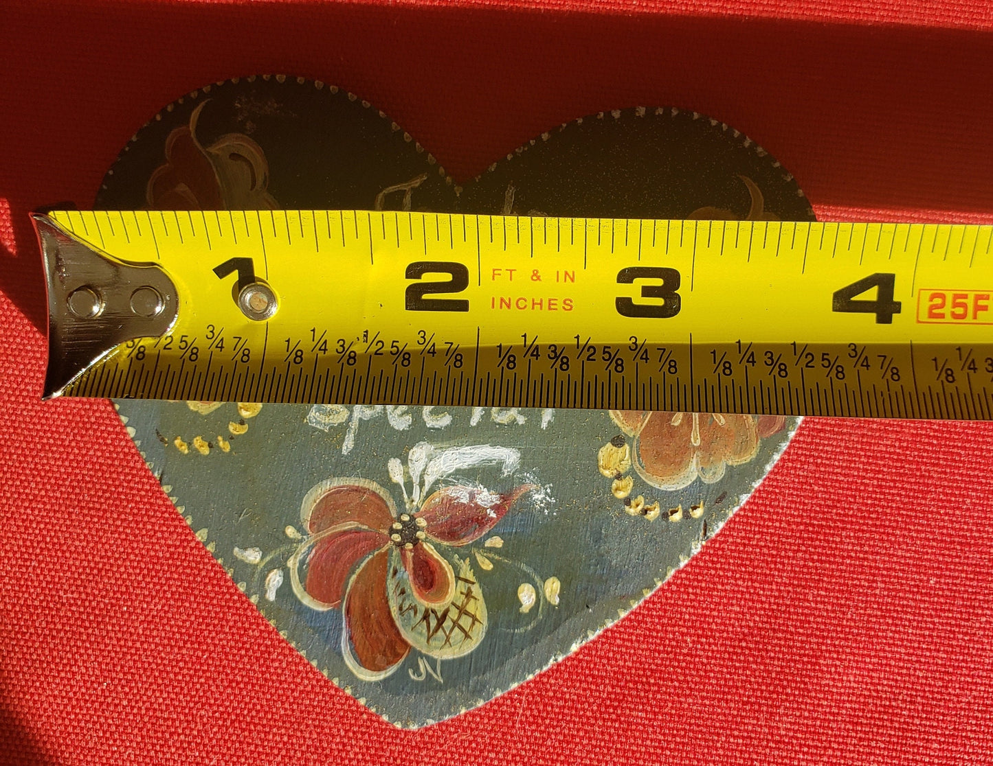 Norwegian Rosemaling Small Wooden Heart Wall Hanging