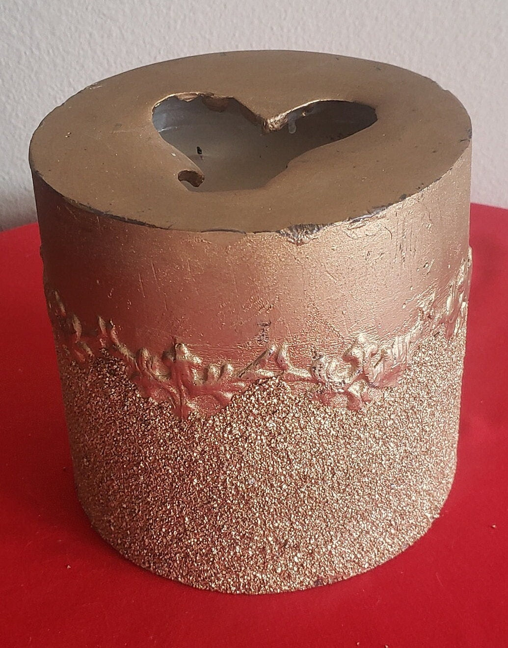 Vintage Textured Gold 3 Wick Candle