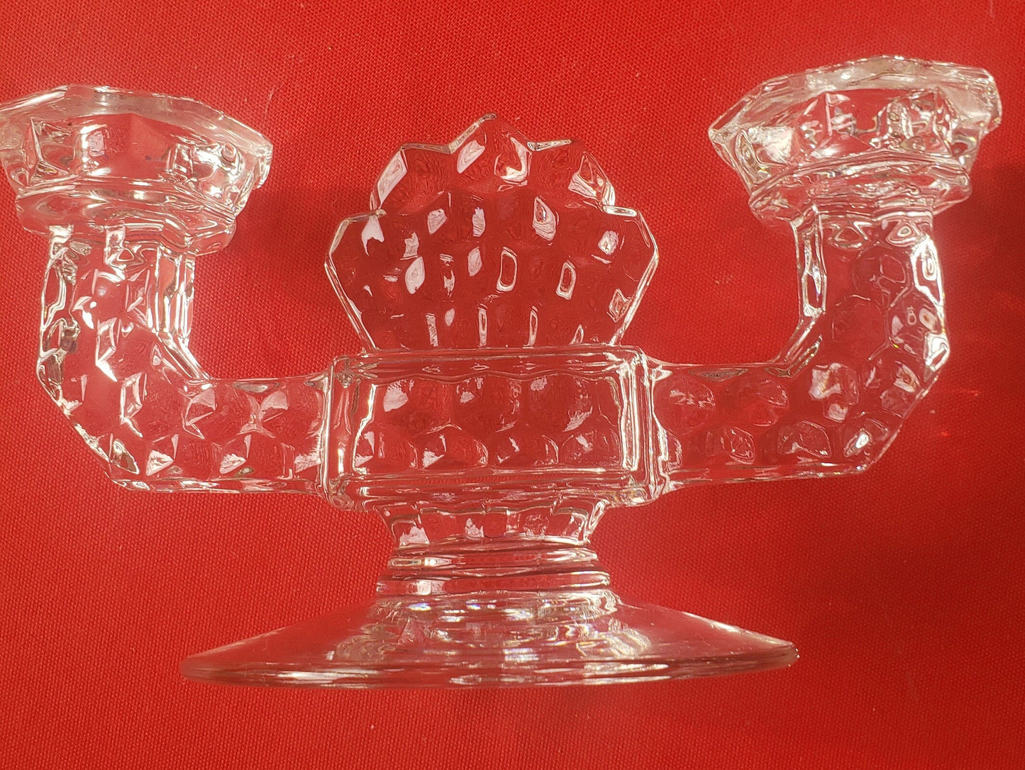 Vintage Double Candlestick Holder by Fostoria Glass