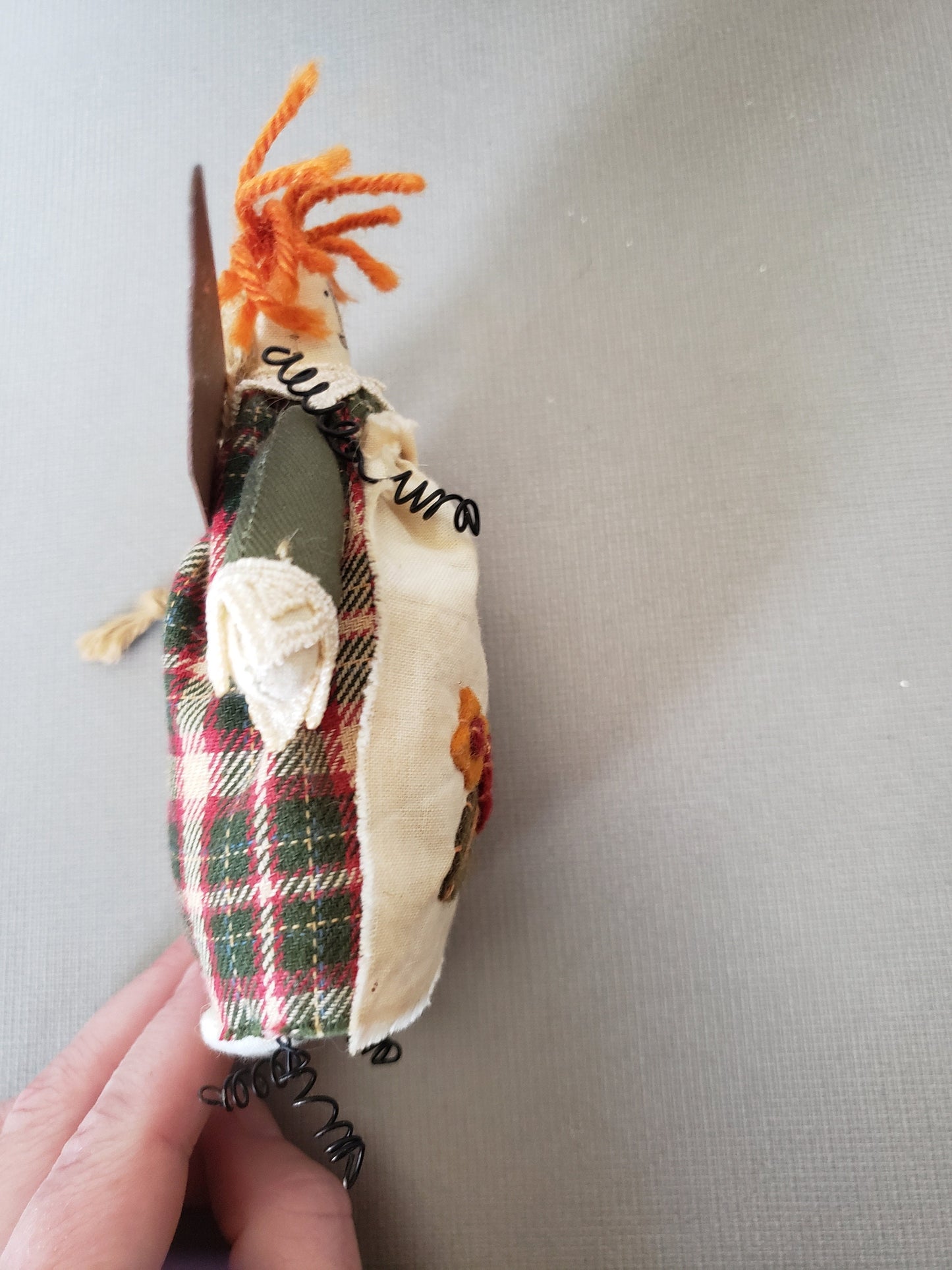 Vintage Plush Christmas Angel with Metal Wings