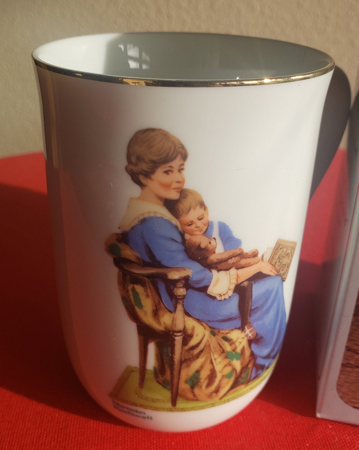 1983 Norman Rockwell Museum "Bedtime" Collectible Porcelain Mug