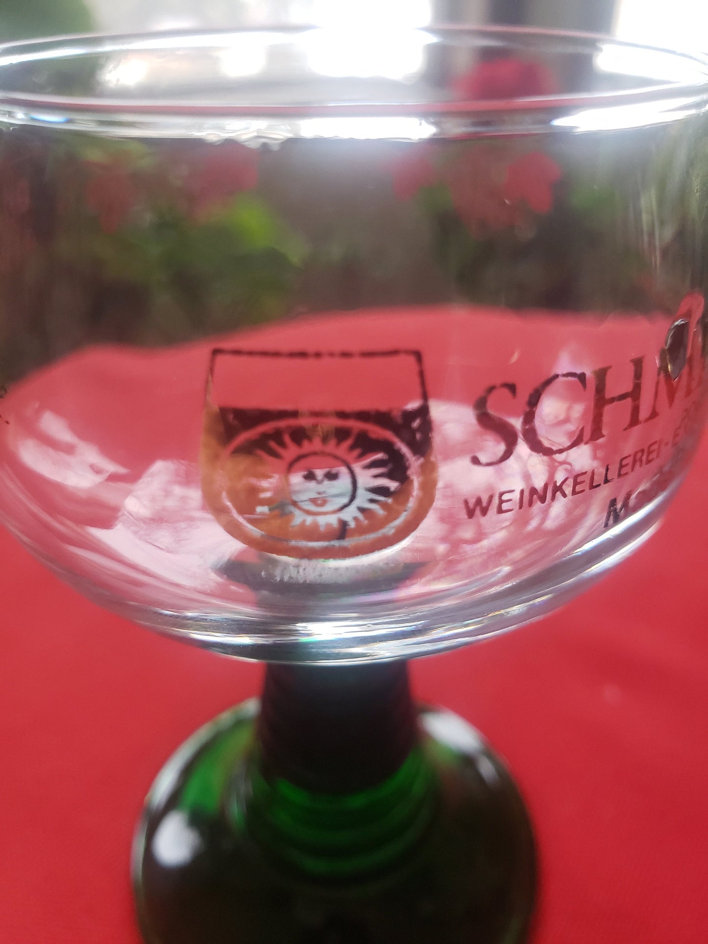 Vintage Schmitt Sohne Green Beehive Stem Glasses West Germany-Set of 2