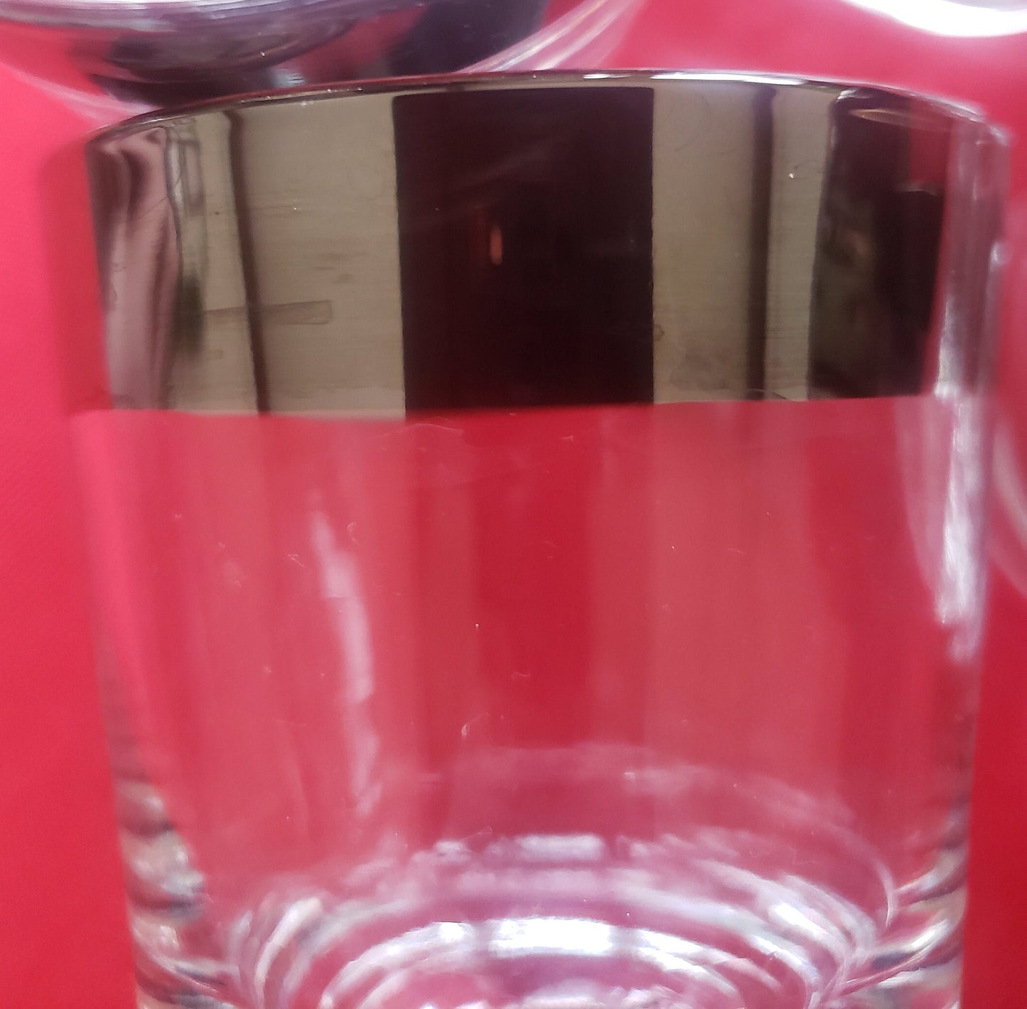 Dorothy Thorpe 1960s Silver Rimmed Old-Fashioned/Whiskey Tumblers-Set of 8