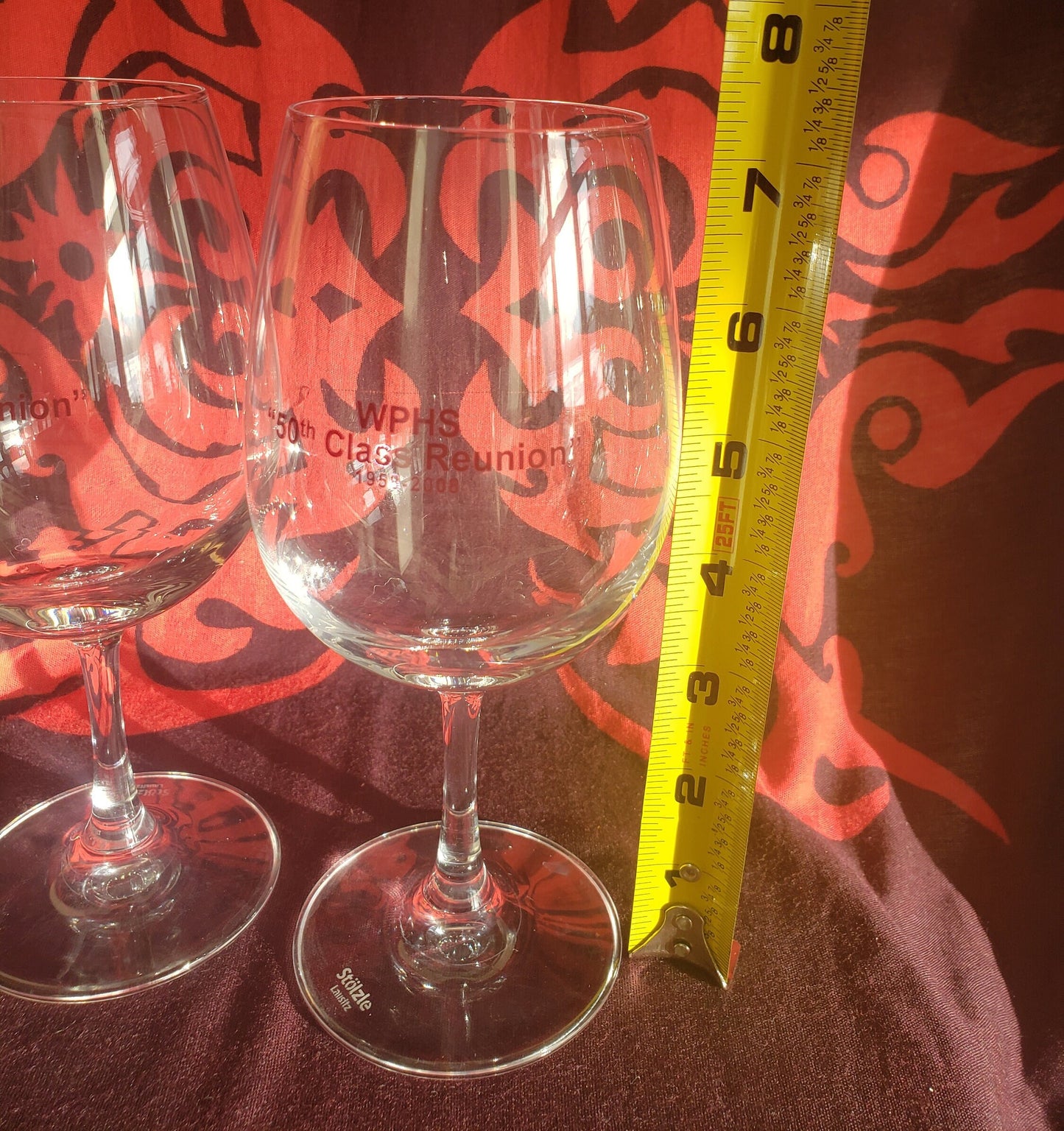 Vintage Pair Stölzle Lausitz Weinland Wine Glasses