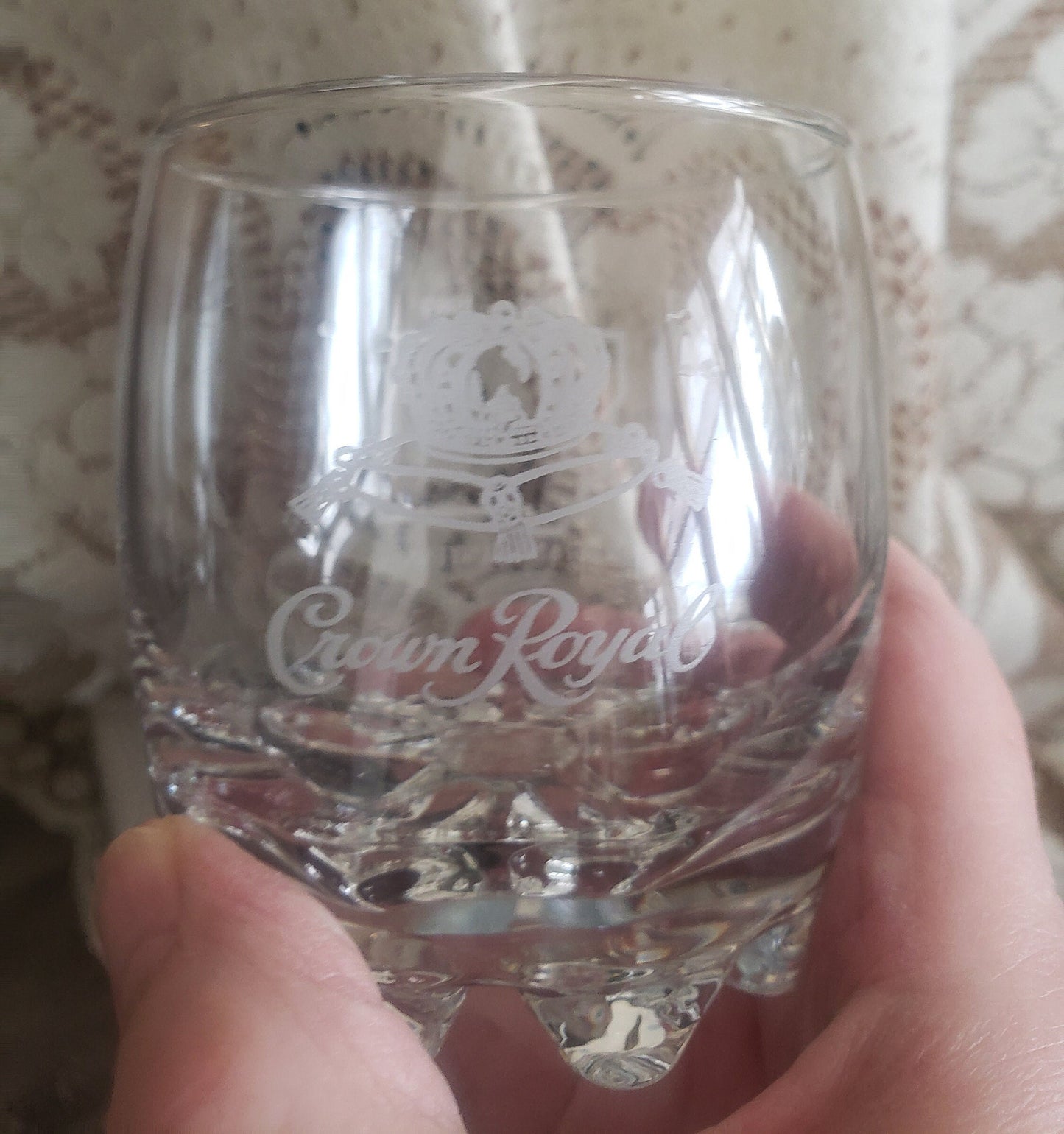 Vintage Embossed Crown Royal Glasses - Set of 4