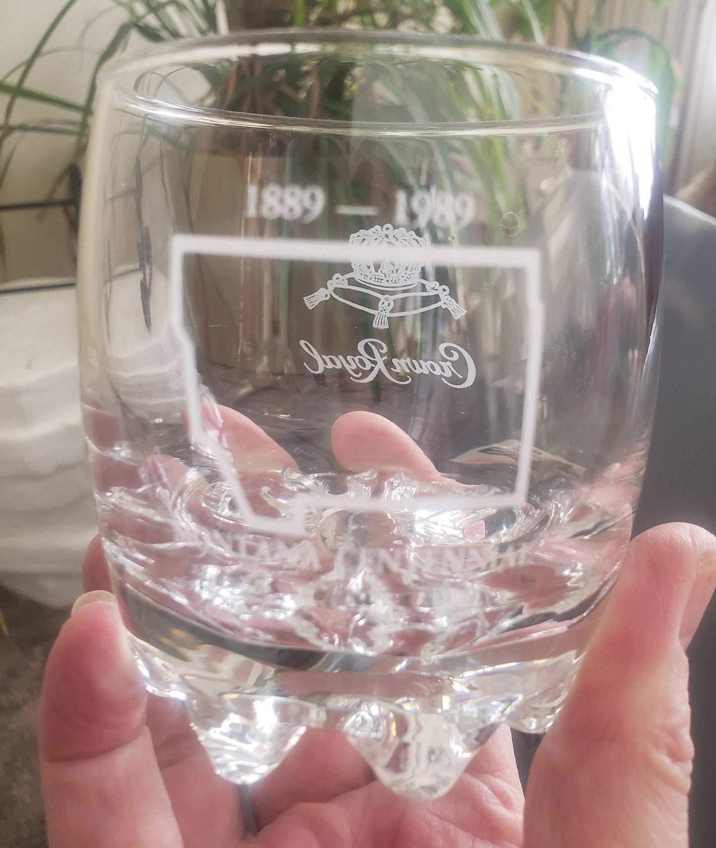 Vintage Embossed Crown Royal Glasses - Set of 4