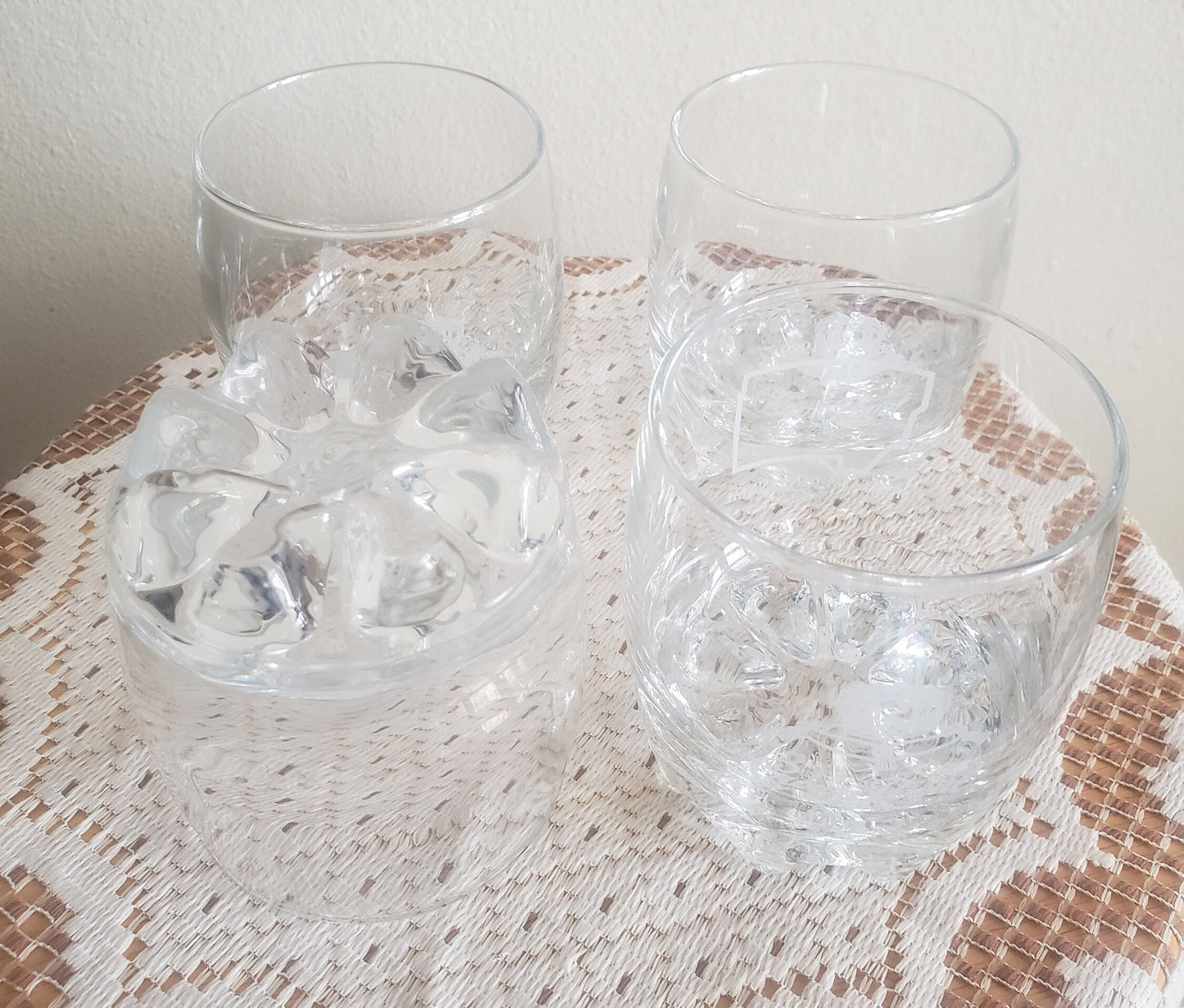 Vintage Embossed Crown Royal Glasses - Set of 4