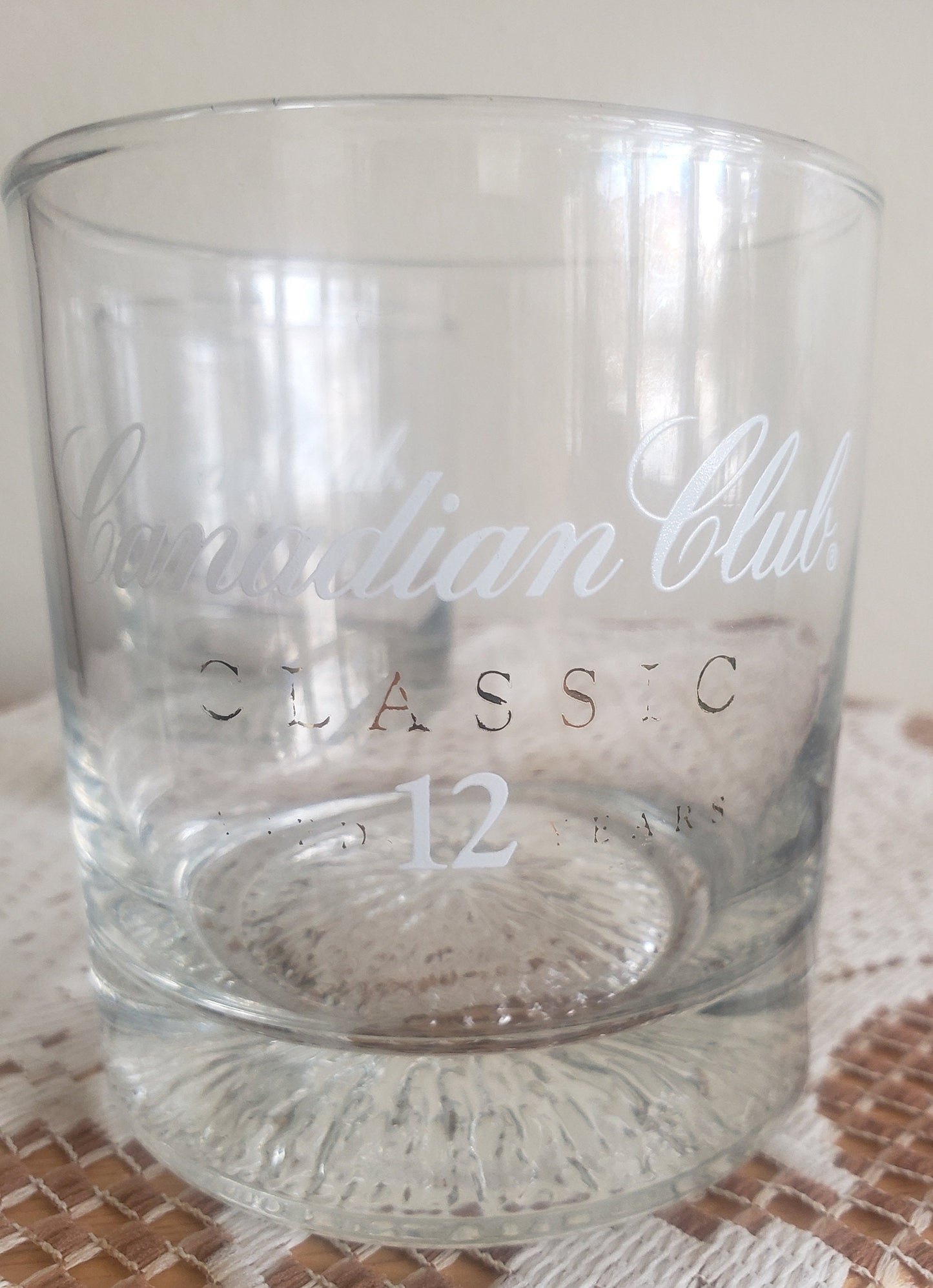 Vintage Embossed Canadian Club Glasses - Set of 2