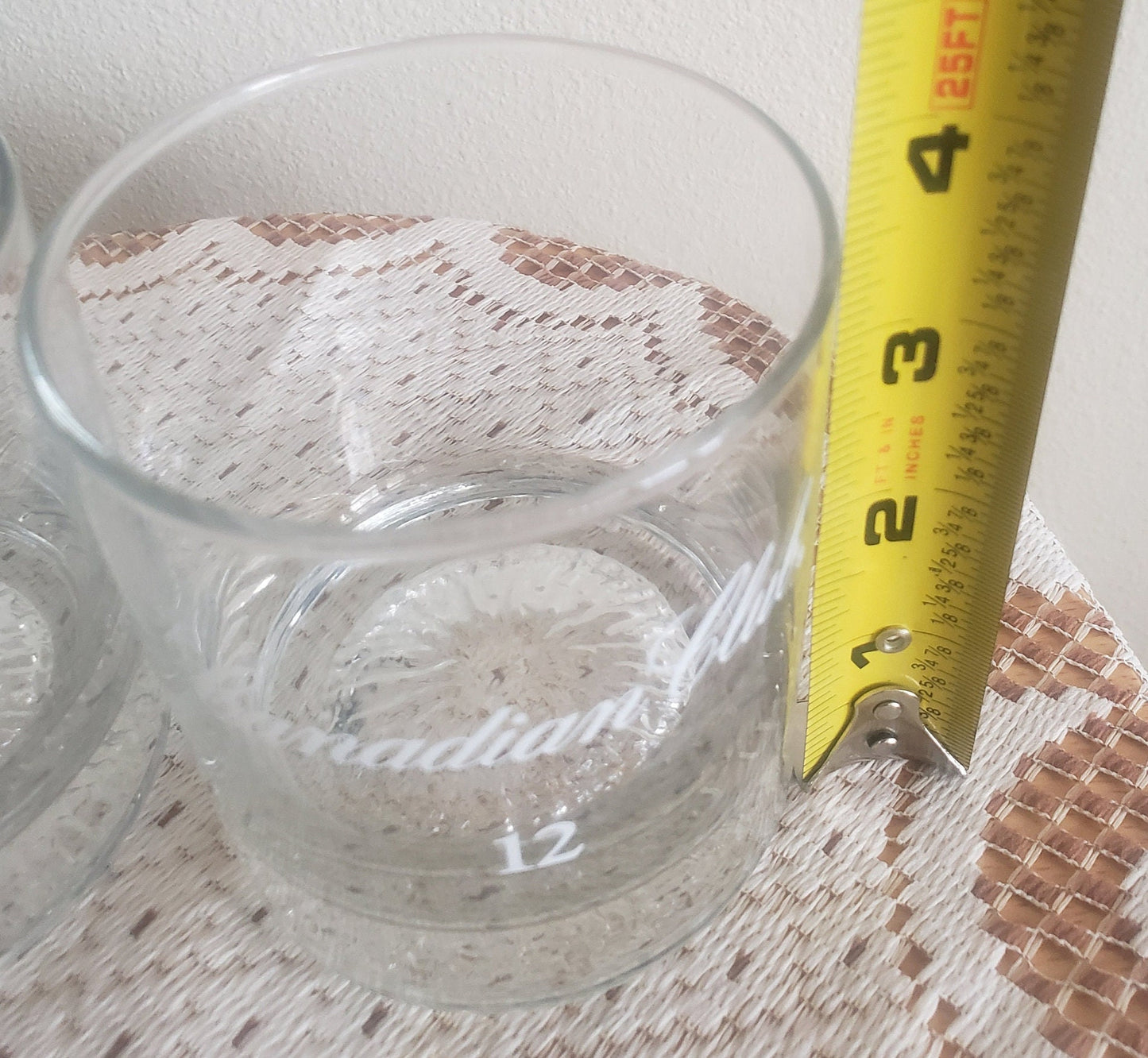 Vintage Embossed Canadian Club Glasses - Set of 2