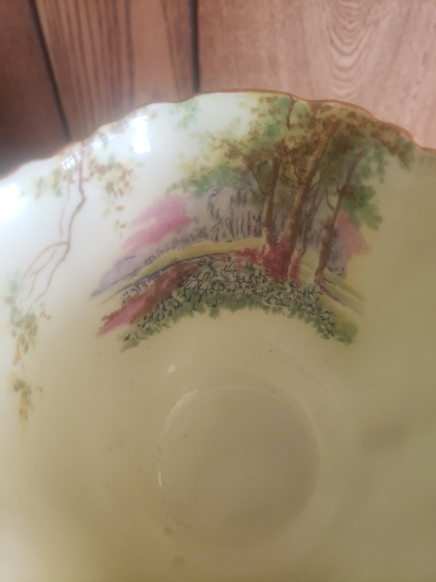 Vintage Aynsley Pale Green Quatrefoil Teacup "Bluebell TIme"