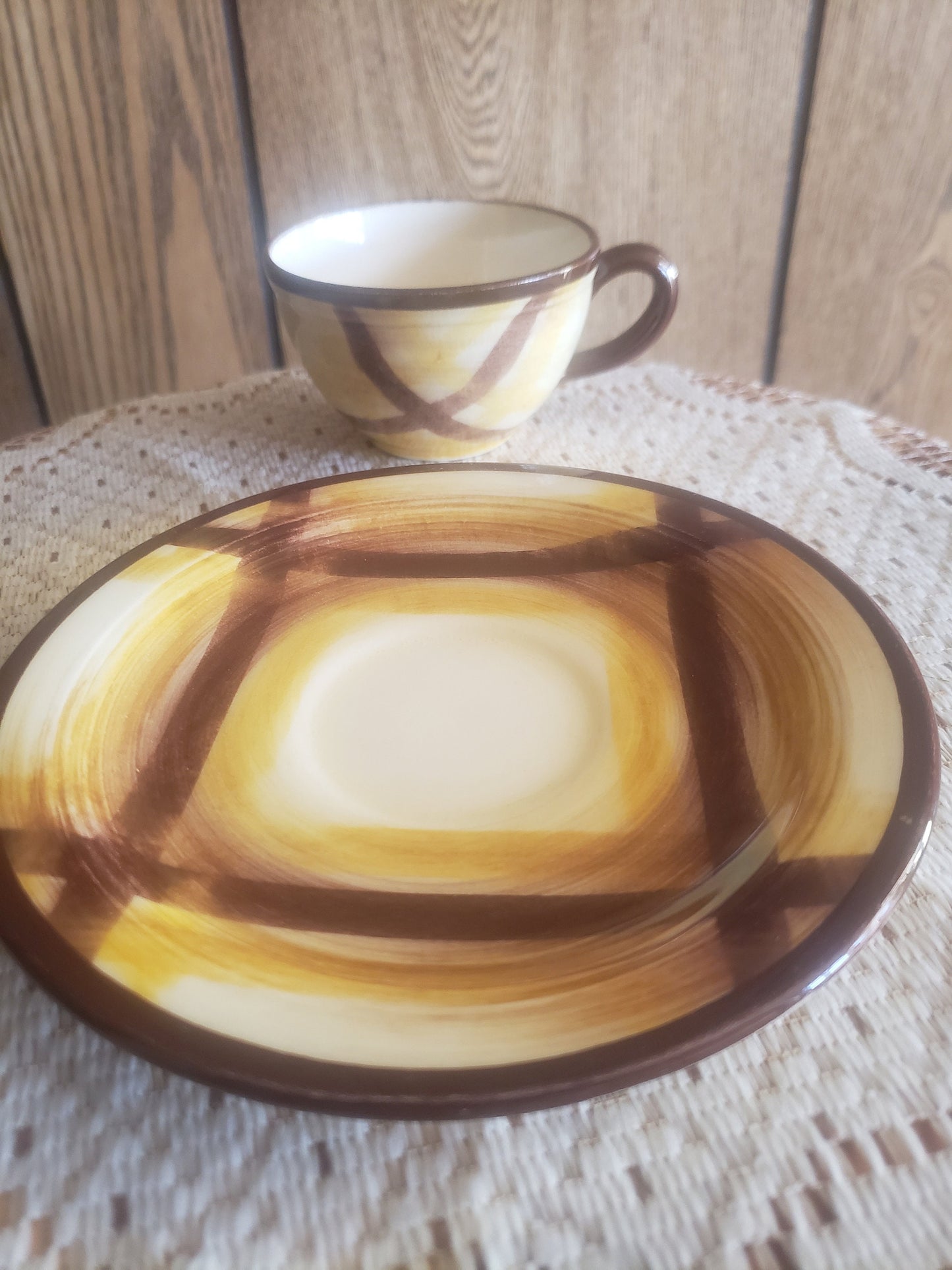 Vintage Vernonware Organdie Pattern Cup and Saucer Set