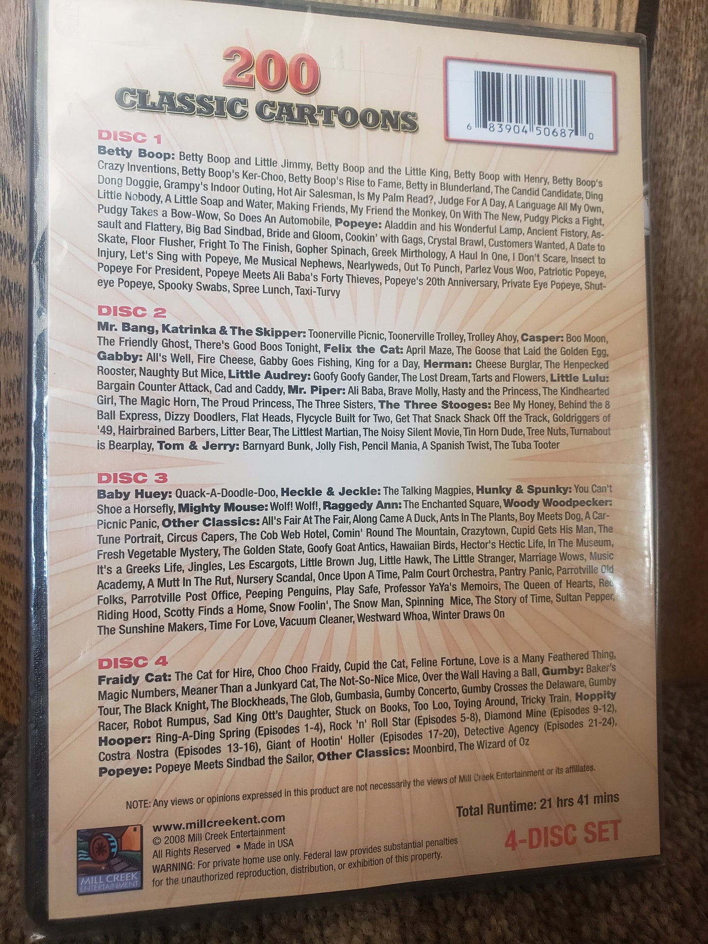 200 Classic Cartoons Collectors Edition 4 Disc Set