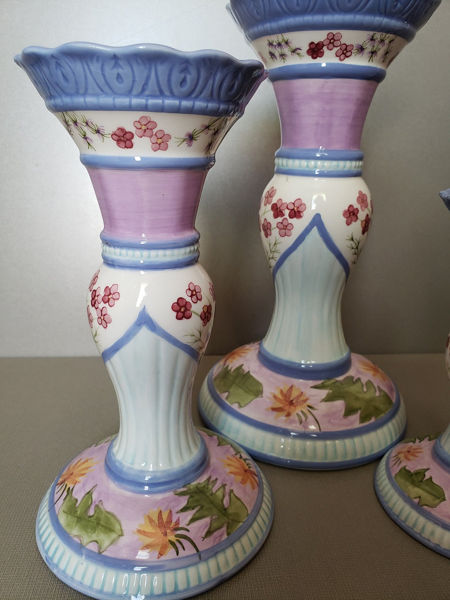 Capriware Hand Painted Candle Holder Set