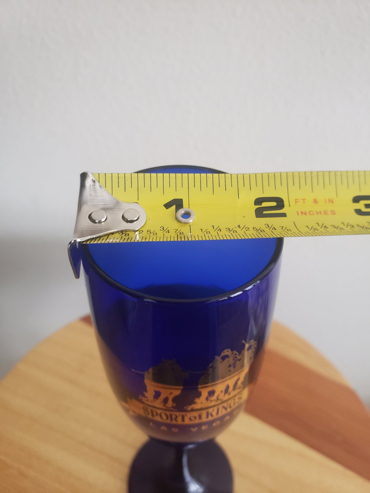 Vintage Sport of Kings Cobalt Blue Trumpet Champagne Flute (Prototype)