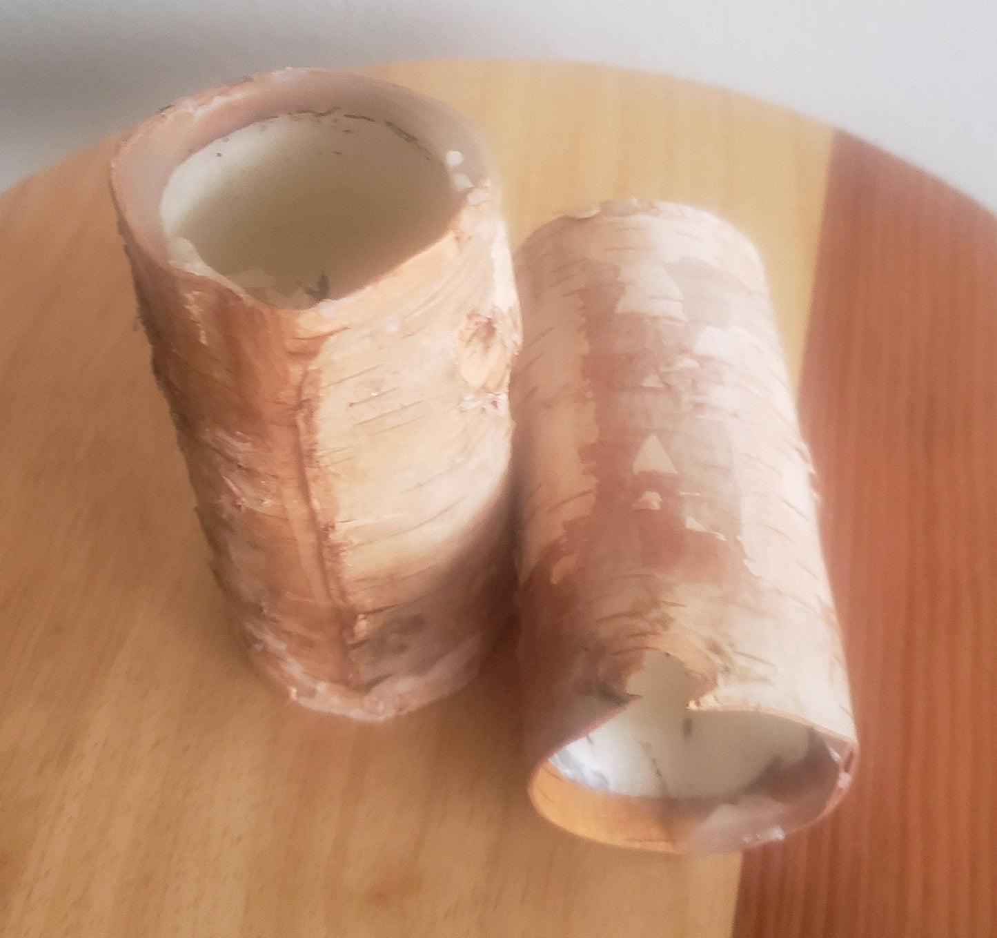 Vintage Birch Bark Candles-Set of 2