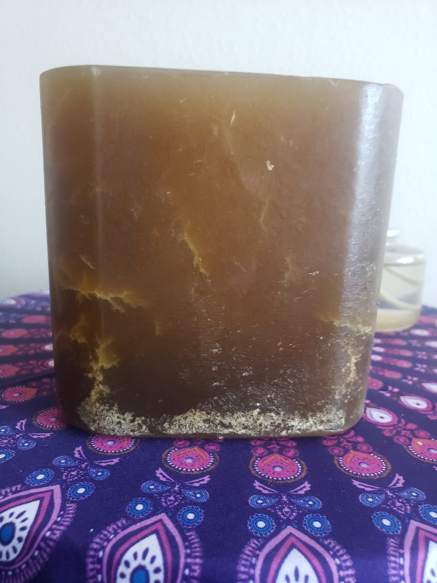 Real Wax Flameless Votive/Tealight Candle Holder - Distressed Honey/Amber Beeswax Color