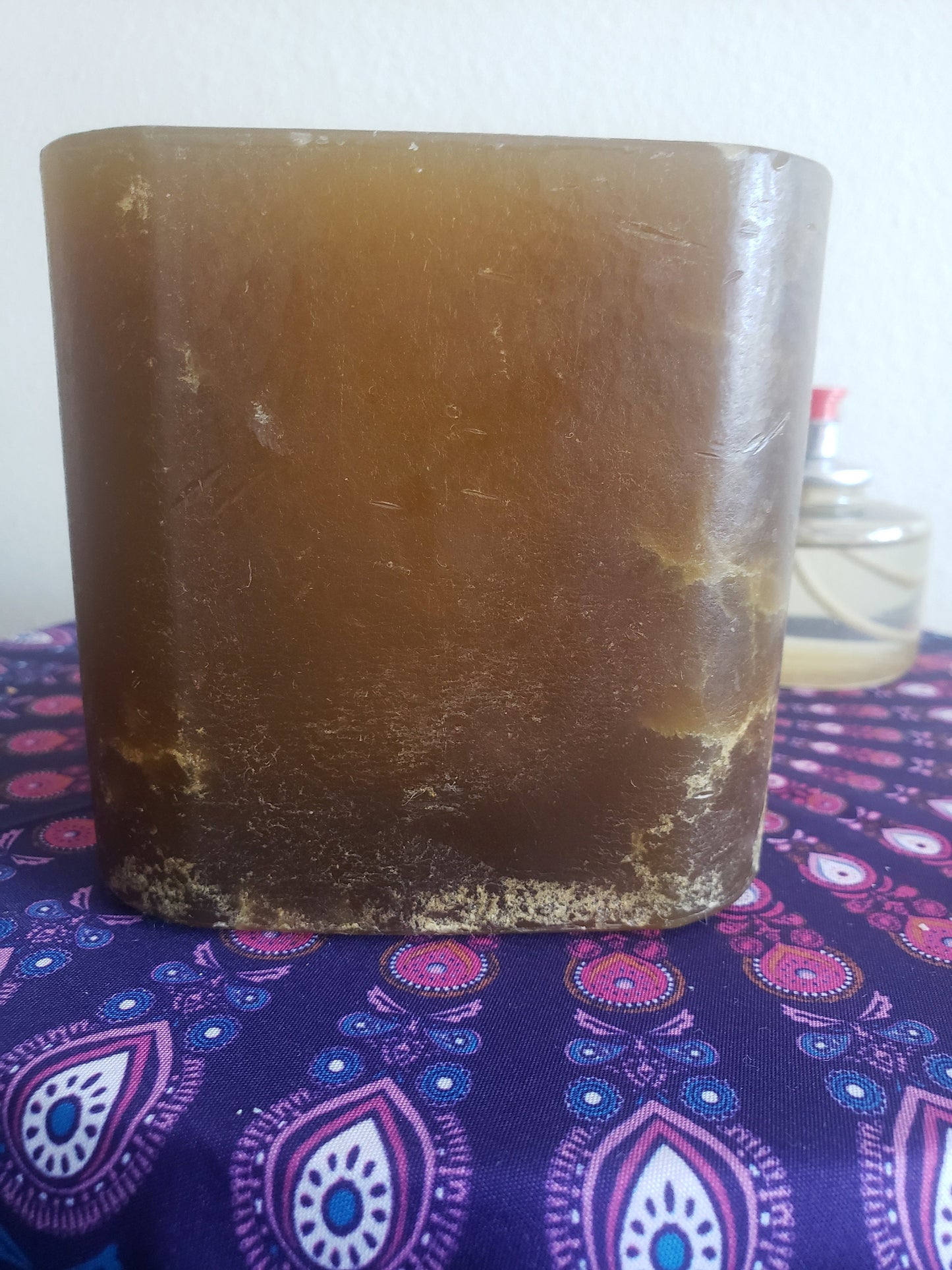 Real Wax Flameless Votive/Tealight Candle Holder - Distressed Honey/Amber Beeswax Color