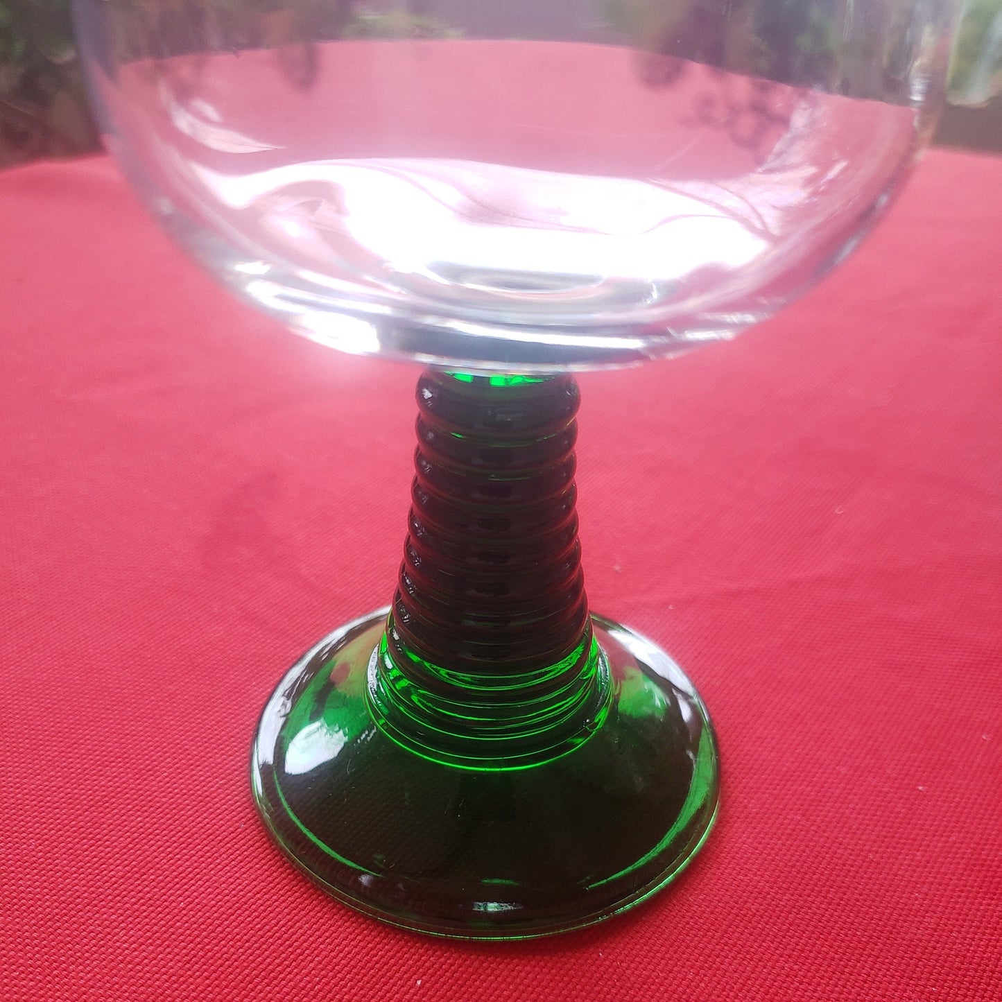 Vintage Schmitt Sohne Green Beehive Stem Glasses West Germany-Set of 2
