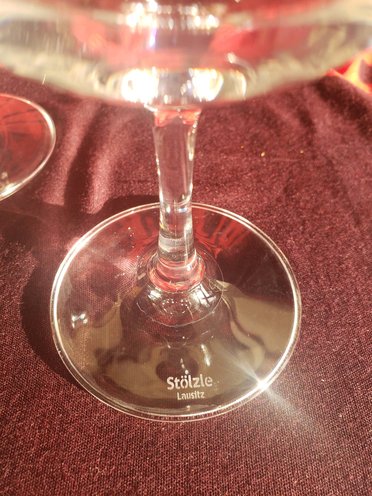 Vintage Pair Stölzle Lausitz Weinland Wine Glasses