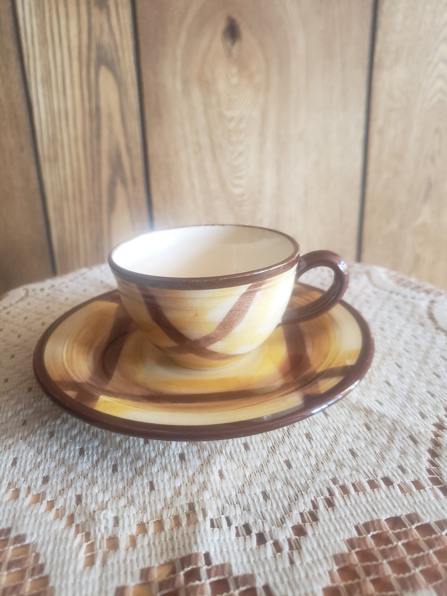Vintage Vernonware Organdie Pattern Cup and Saucer Set