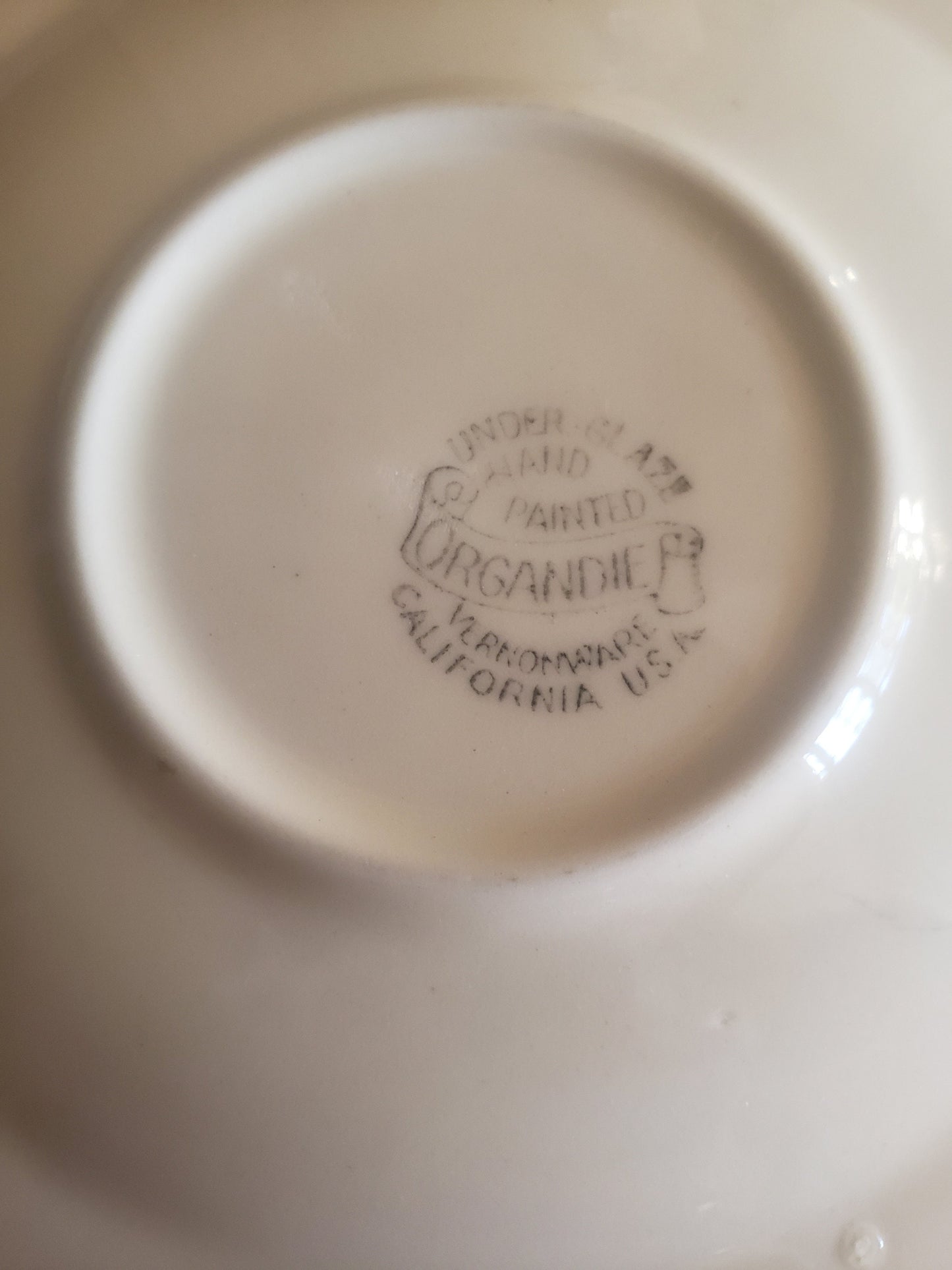 Vintage Vernonware Organdie Pattern Cup and Saucer Set
