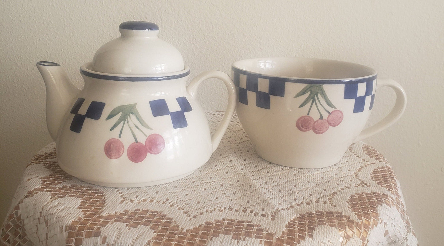 Stackable Tea for One Set - Chipped Rim