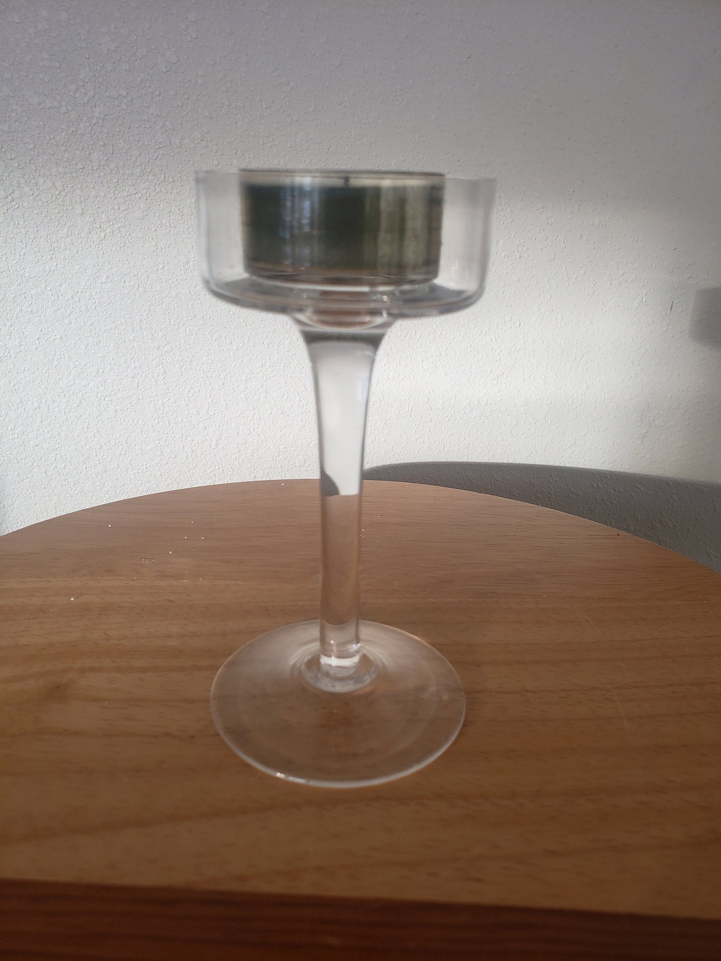Vintage Stemmed Glass Candle Holder