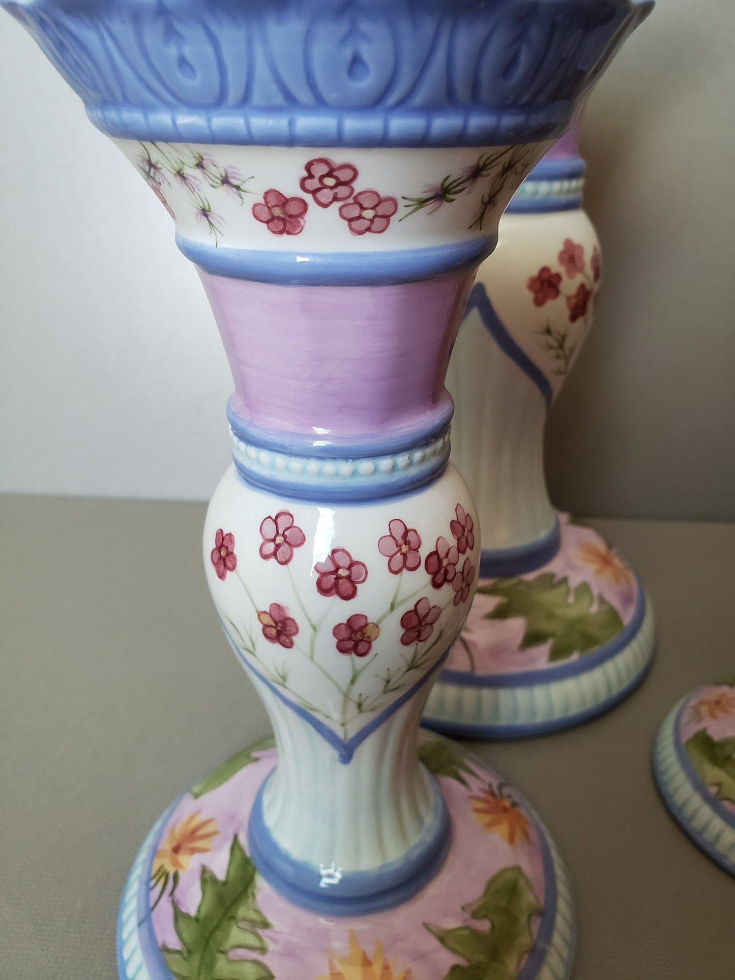 Capriware Hand Painted Candle Holder Set