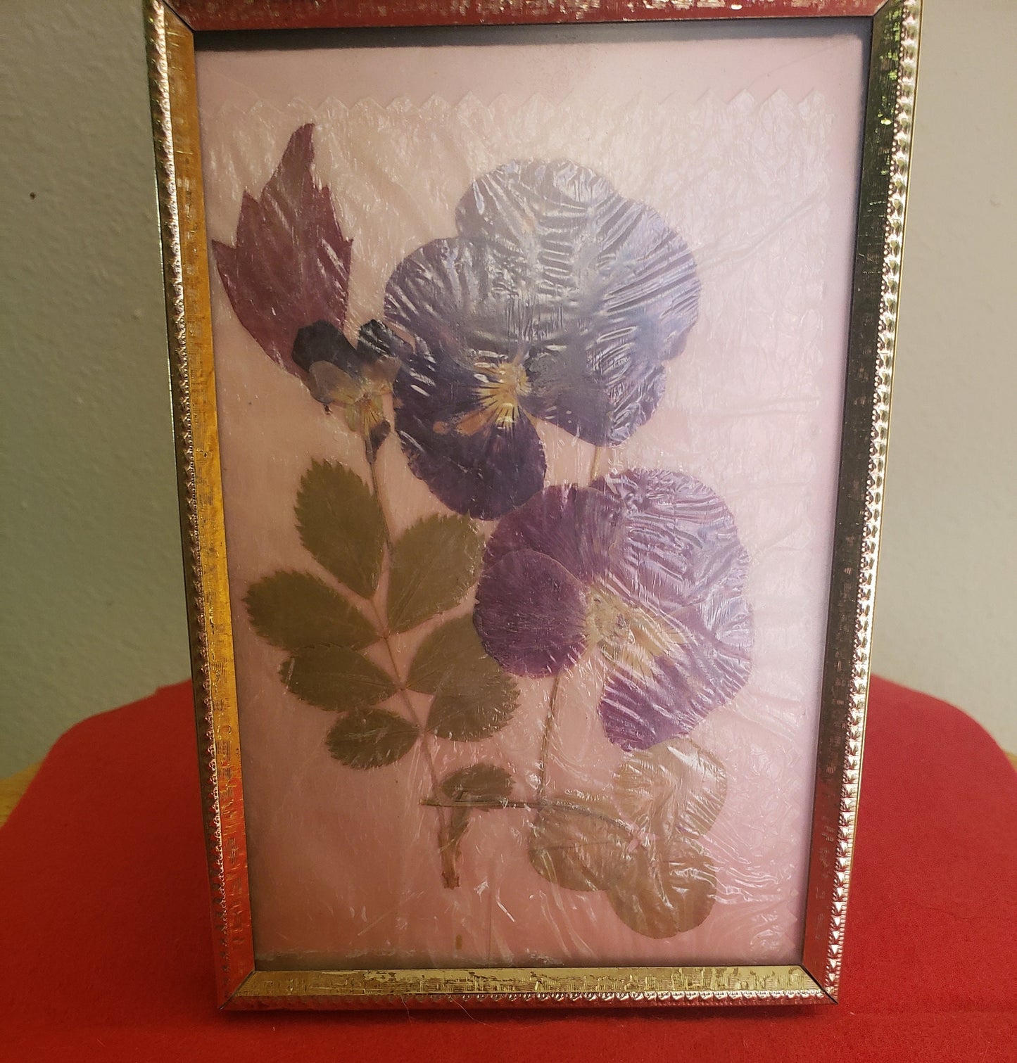 Vintage Handmade Thank You Note with Pressed Flowers