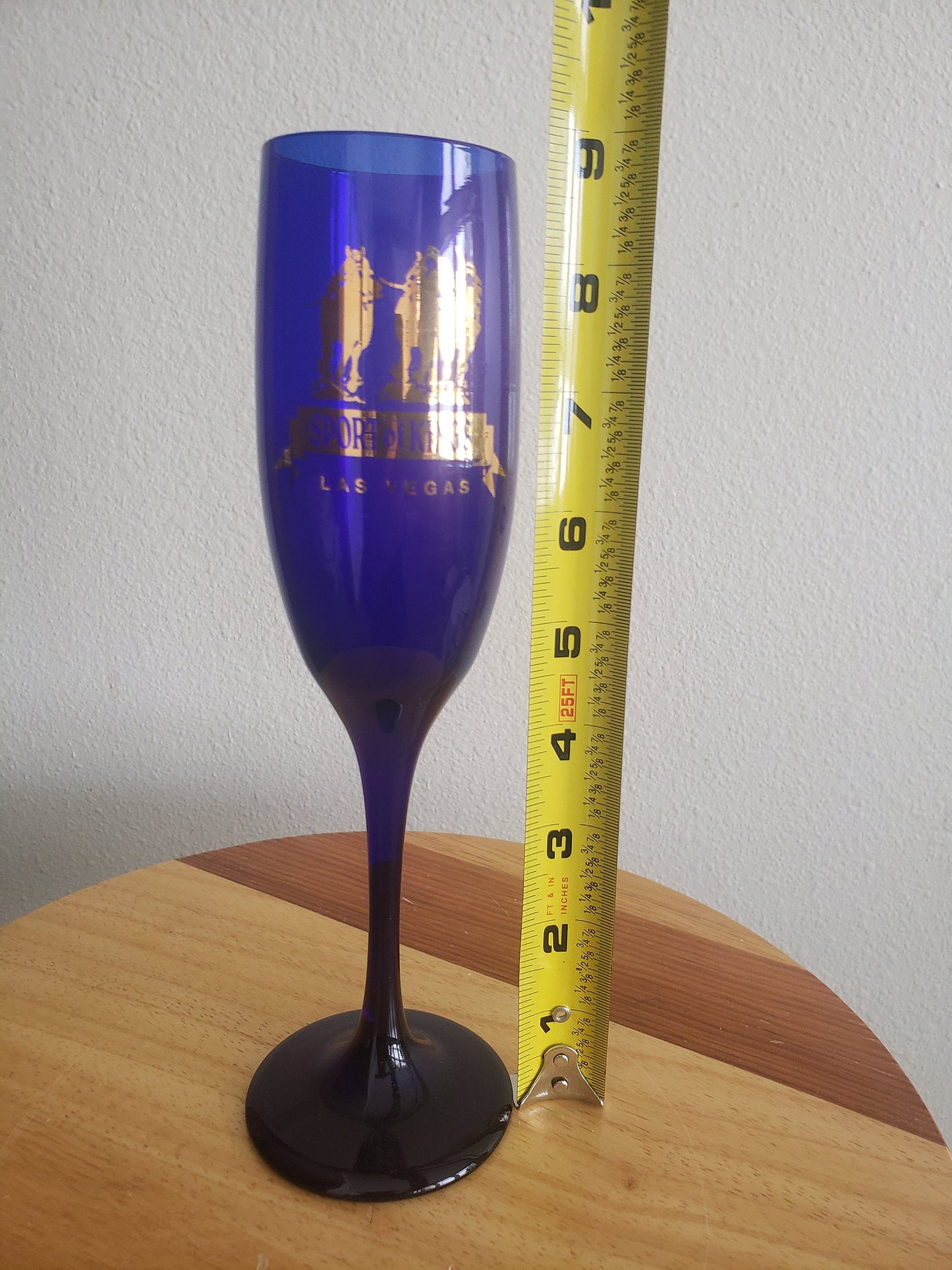 Vintage Sport of Kings Cobalt Blue Trumpet Champagne Flute (Prototype)
